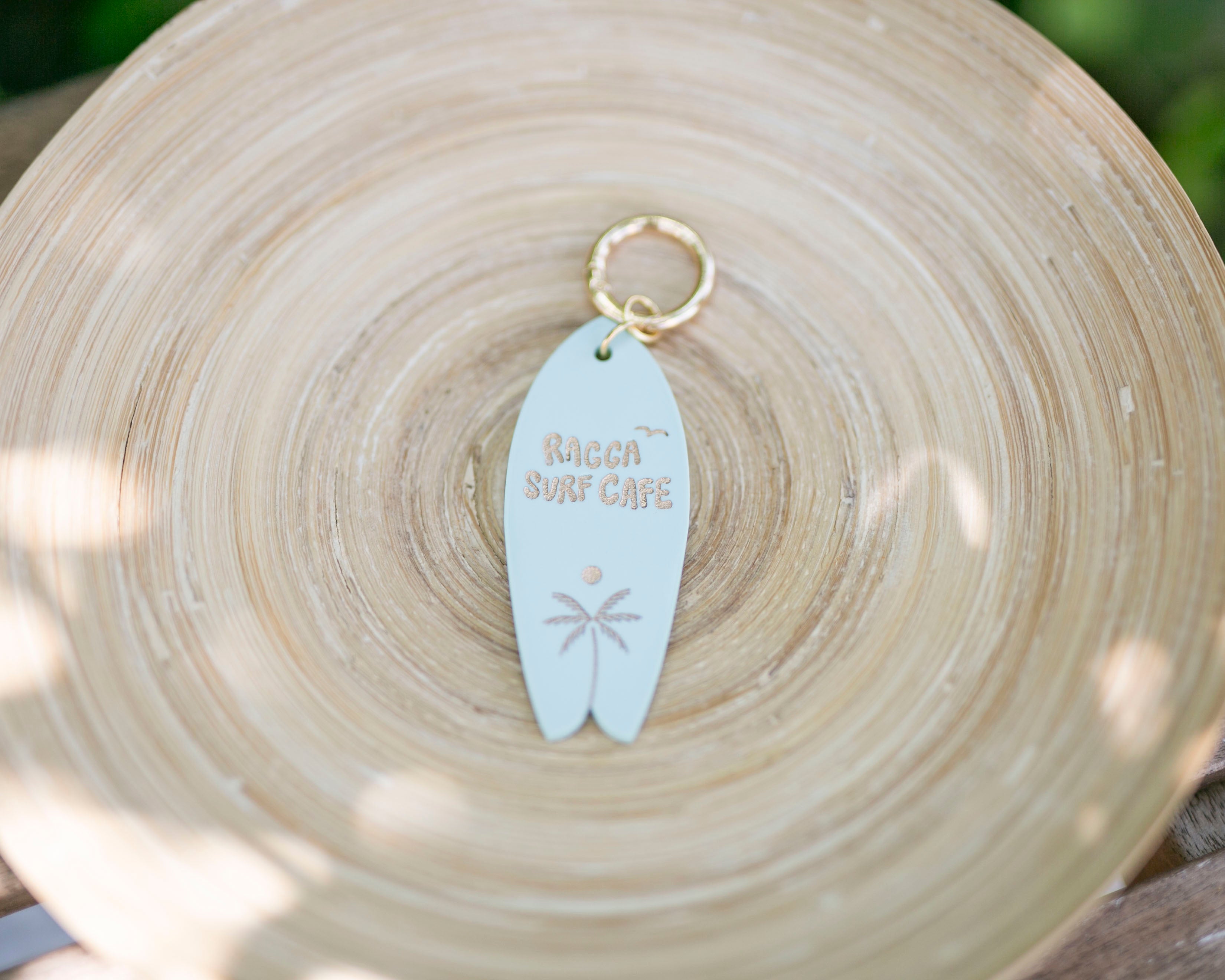 Ragga Surf Cafe Acrylic Surfboard Keychain