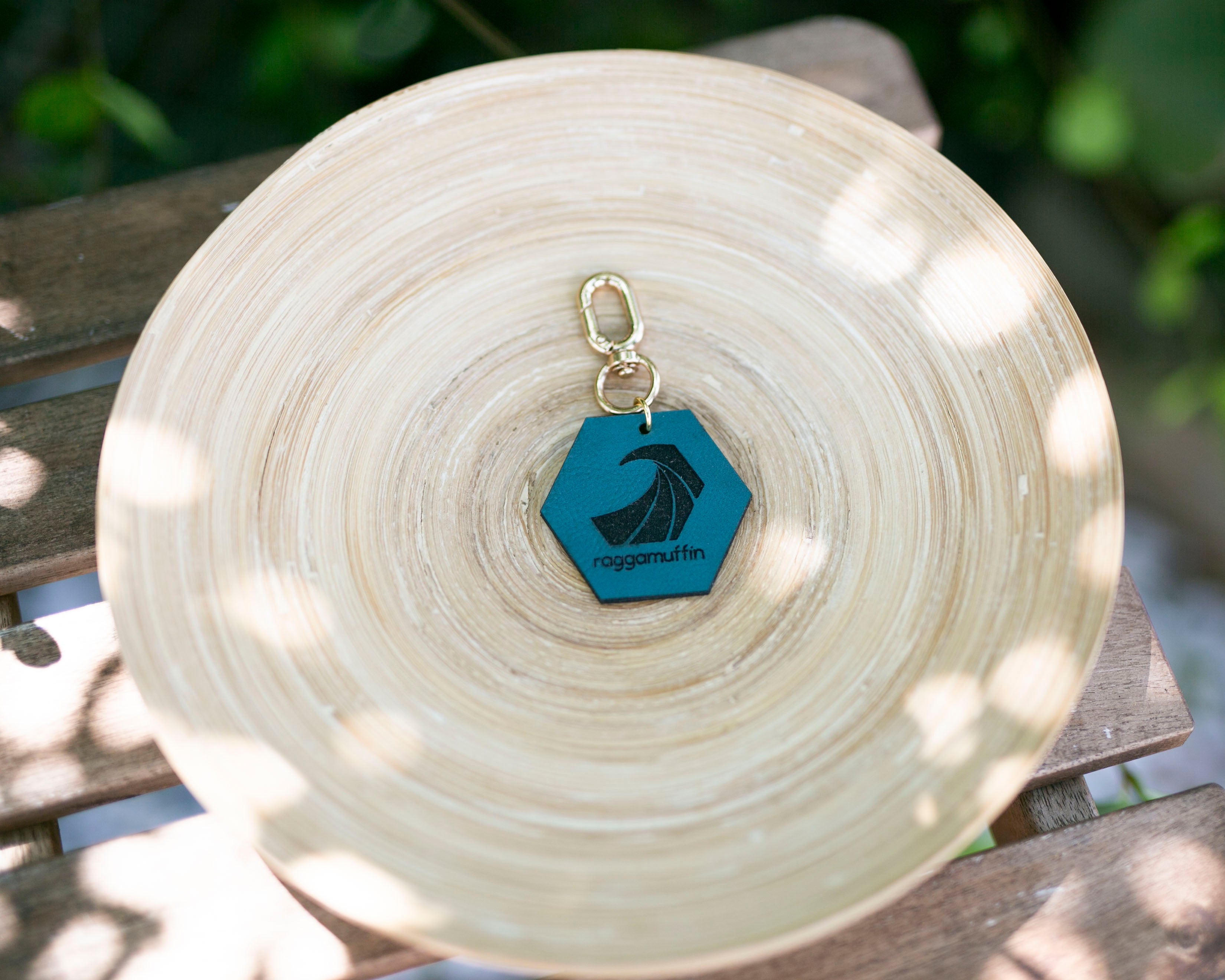 Raggamuffin Hex Wave Keychain - Dark Teal