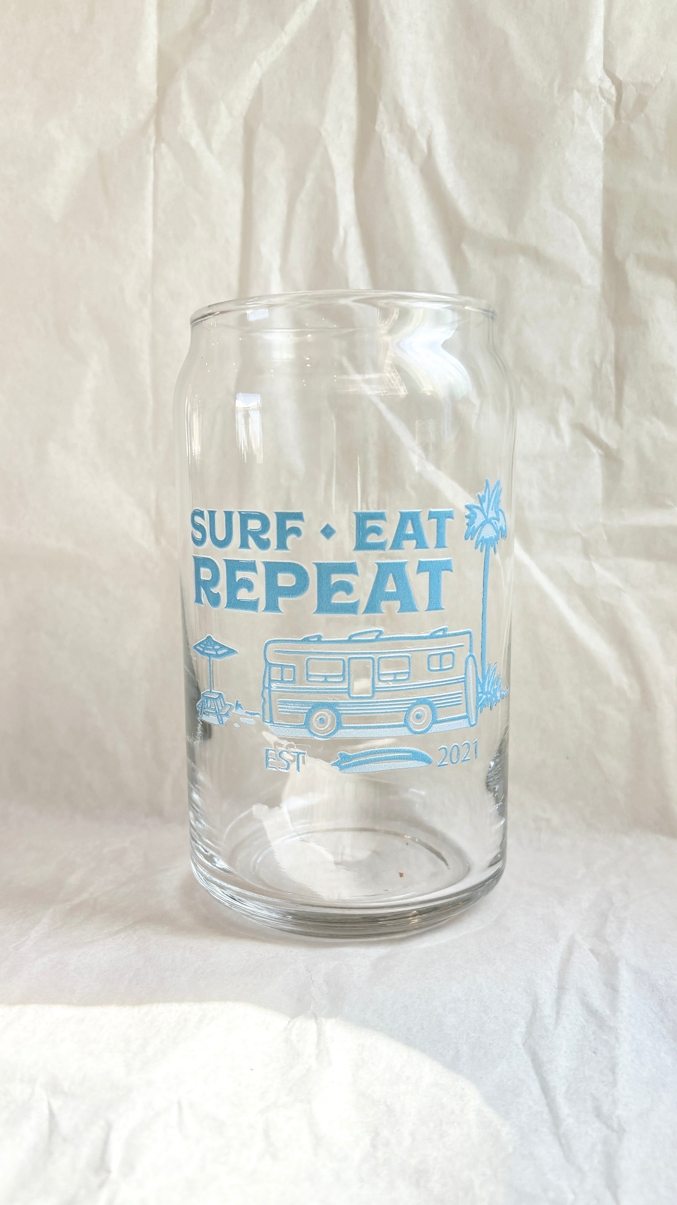 RSC Surf.Eat.Repeat - Beer Can Glass
