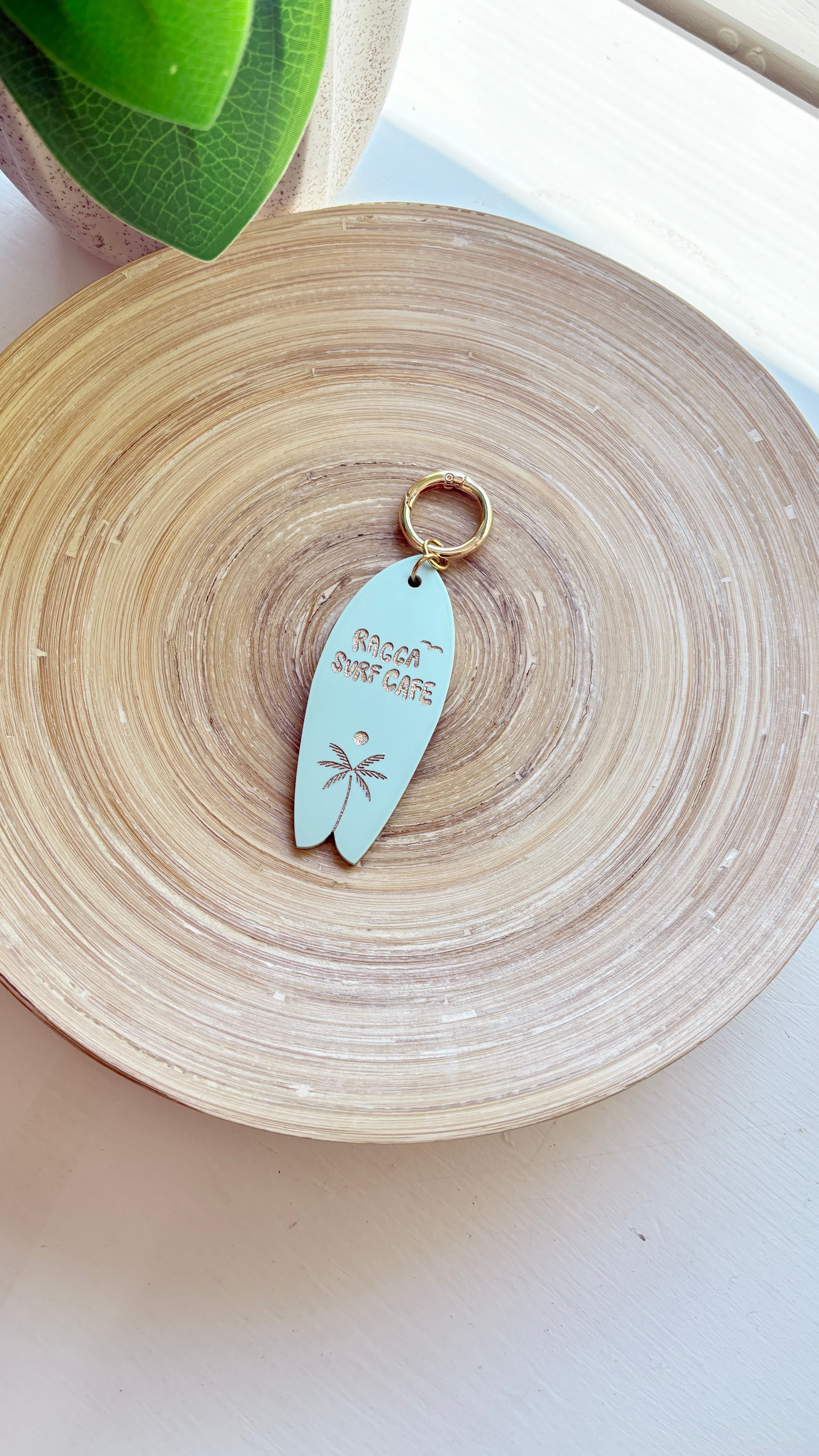 Ragga Surf Cafe Acrylic Surfboard Keychain