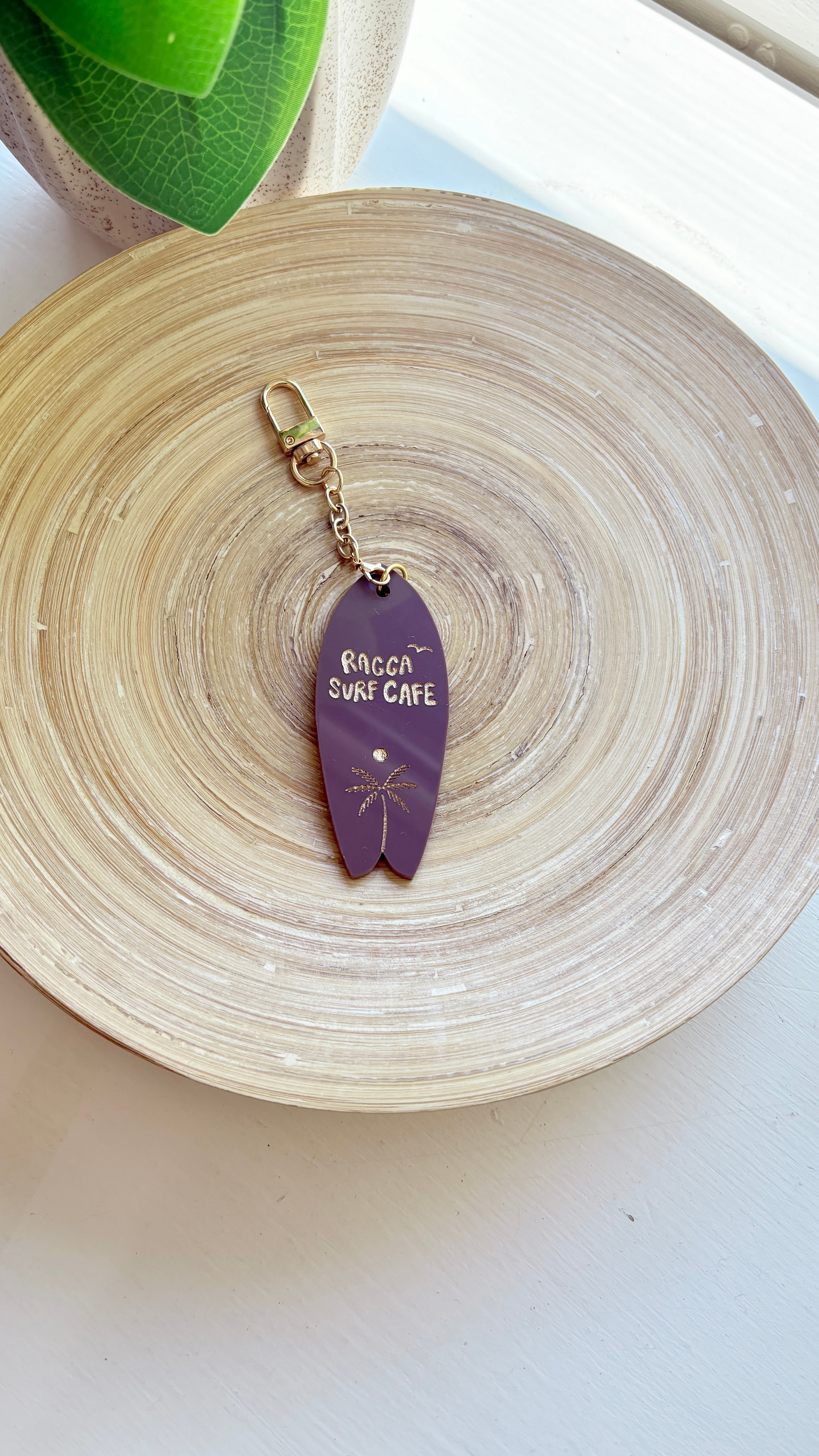 Ragga Surf Cafe Acrylic Surfboard Keychain