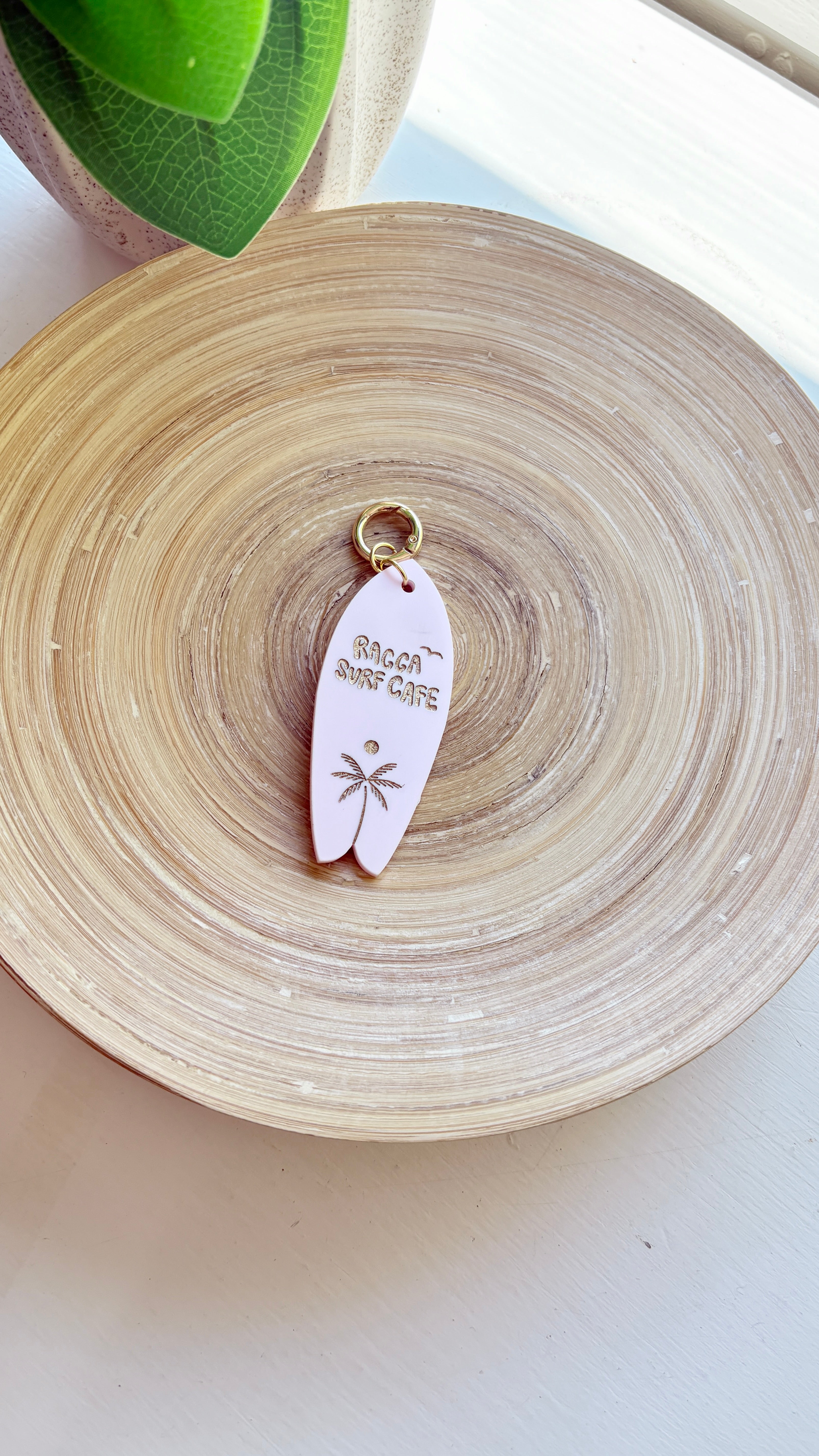 Ragga Surf Cafe Acrylic Surfboard Keychain