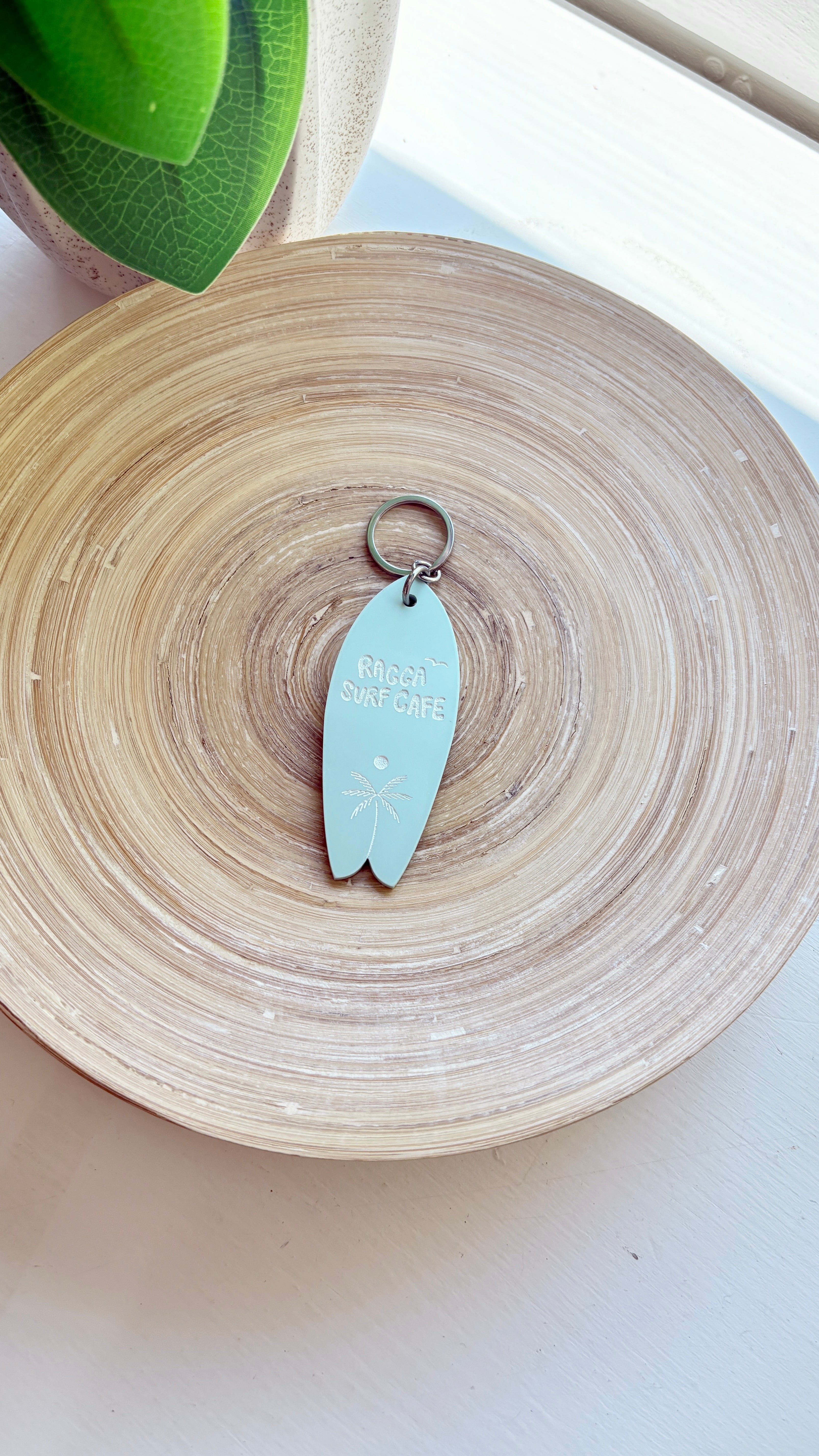 Ragga Surf Cafe Acrylic Surfboard Keychain