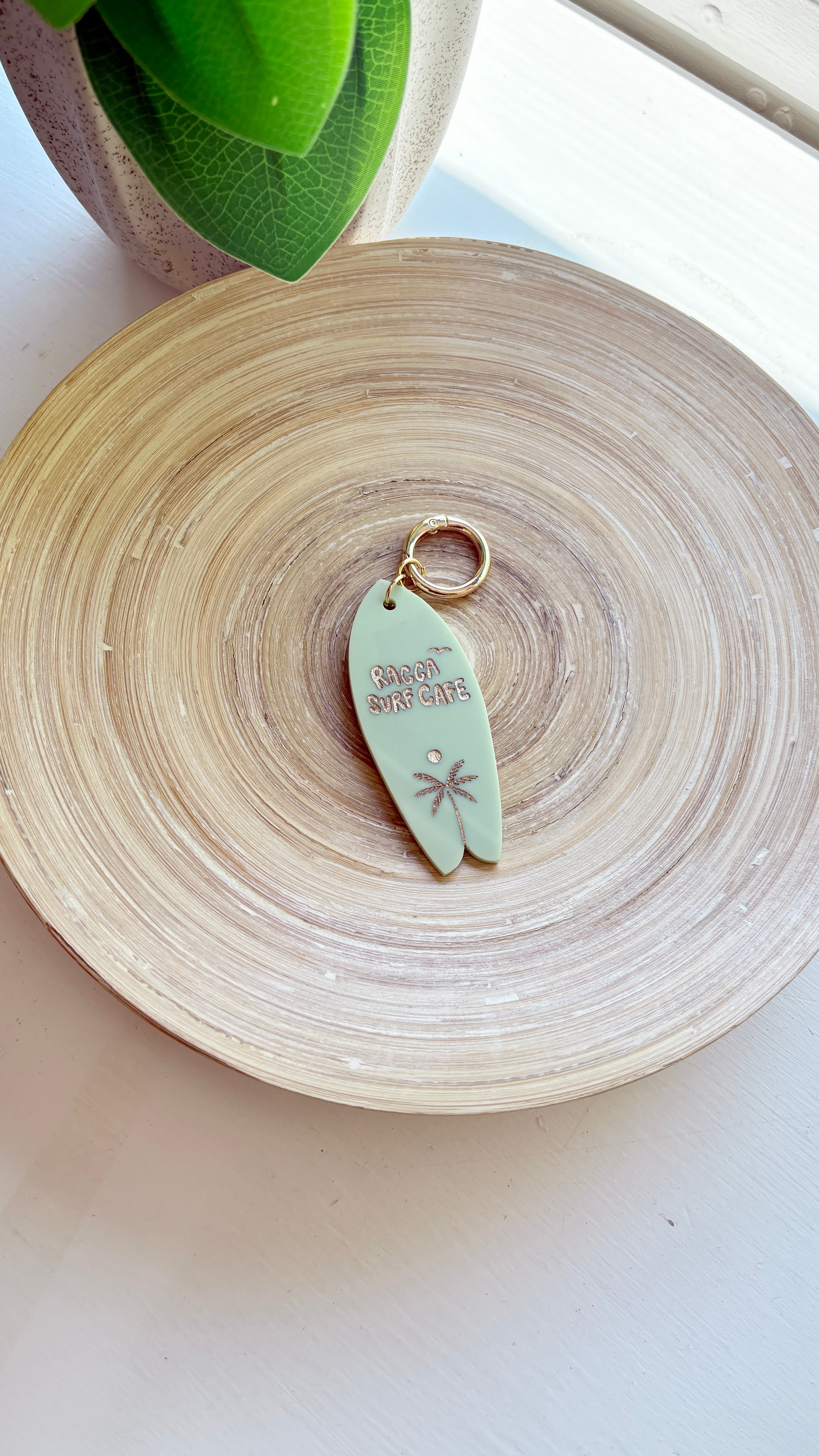 Ragga Surf Cafe Acrylic Surfboard Keychain