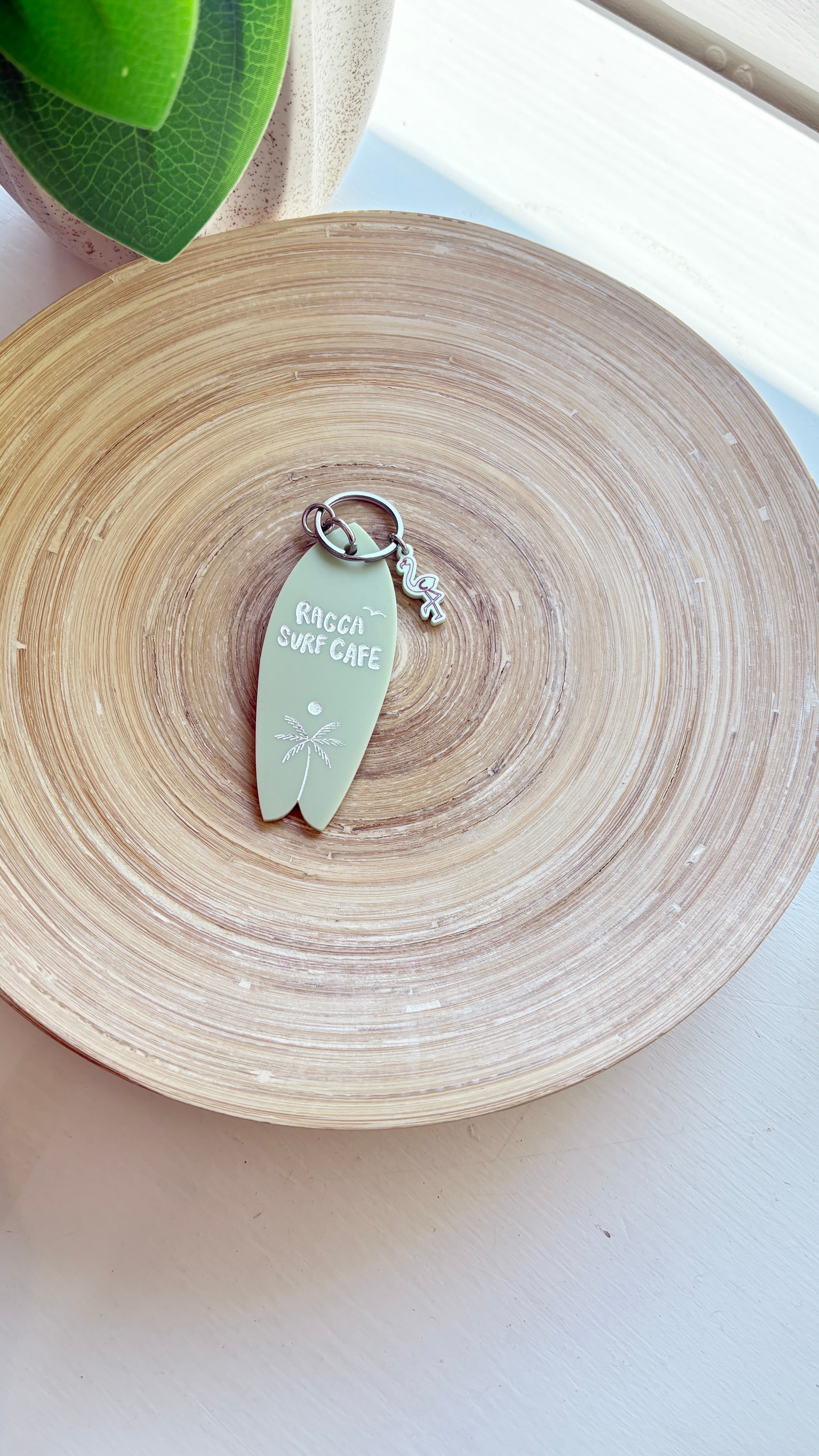 Ragga Surf Cafe Acrylic Surfboard Keychain
