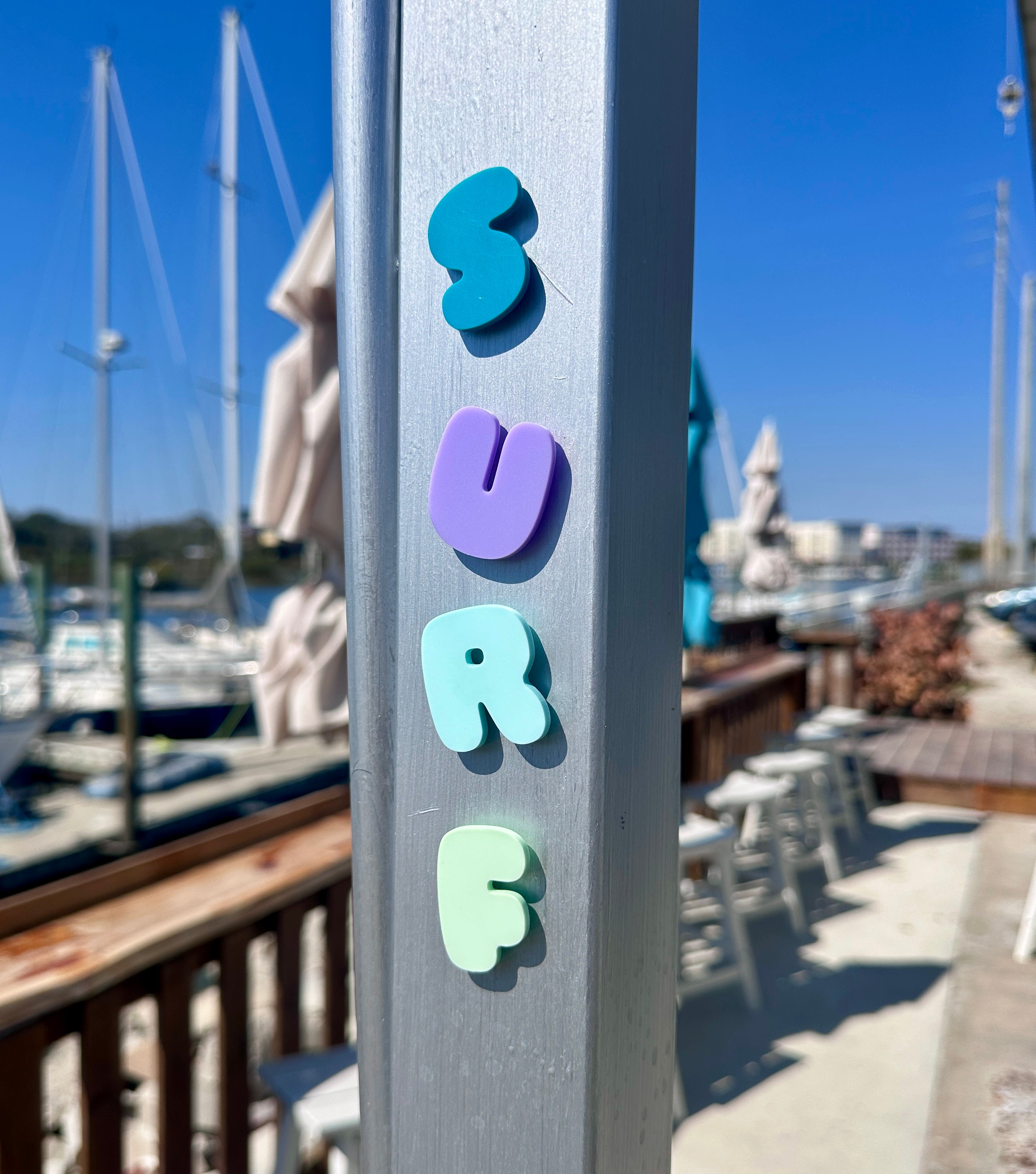 Raggamuffin® Acrylic 'SURF' Letter Fridge Magnets