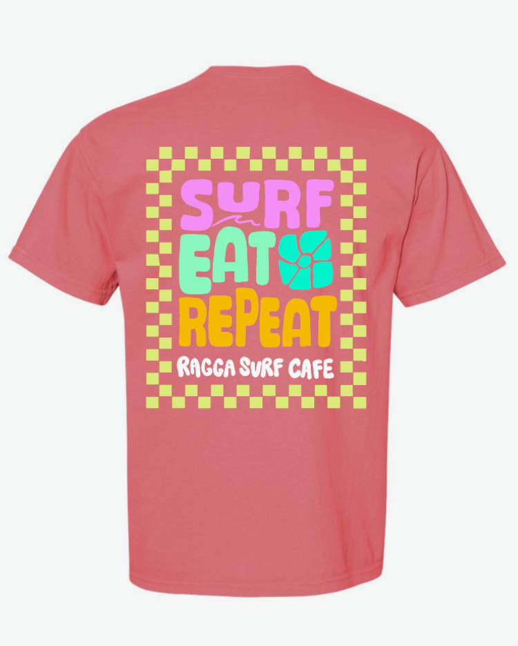 RSC Surf Eat Repeat Check - Watermelon Heavyweight Tee