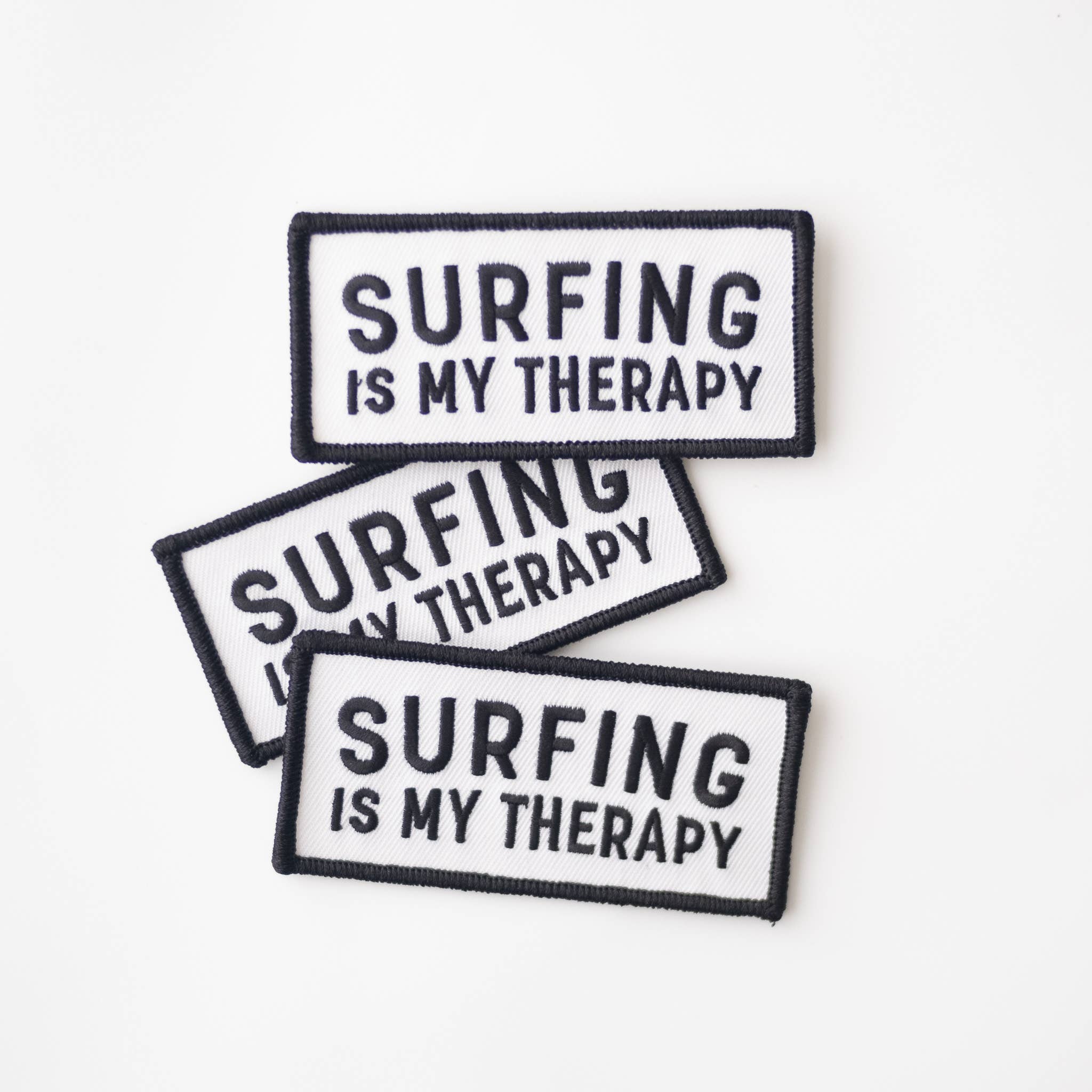 Surfing Is My Therapy Embroidered Iron on Patch: Yes