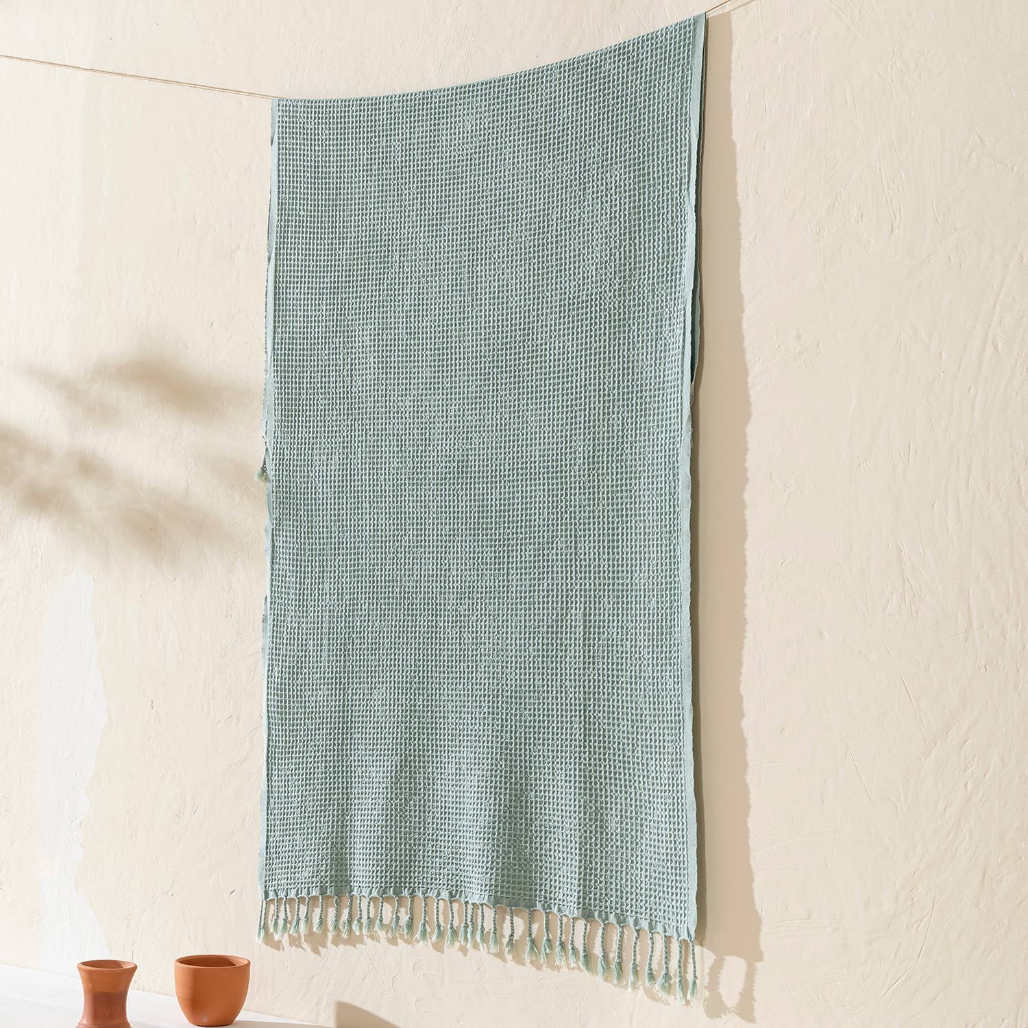 Stonewashed Waffle Beach Towel Turkish Hamam Fouta Vintage