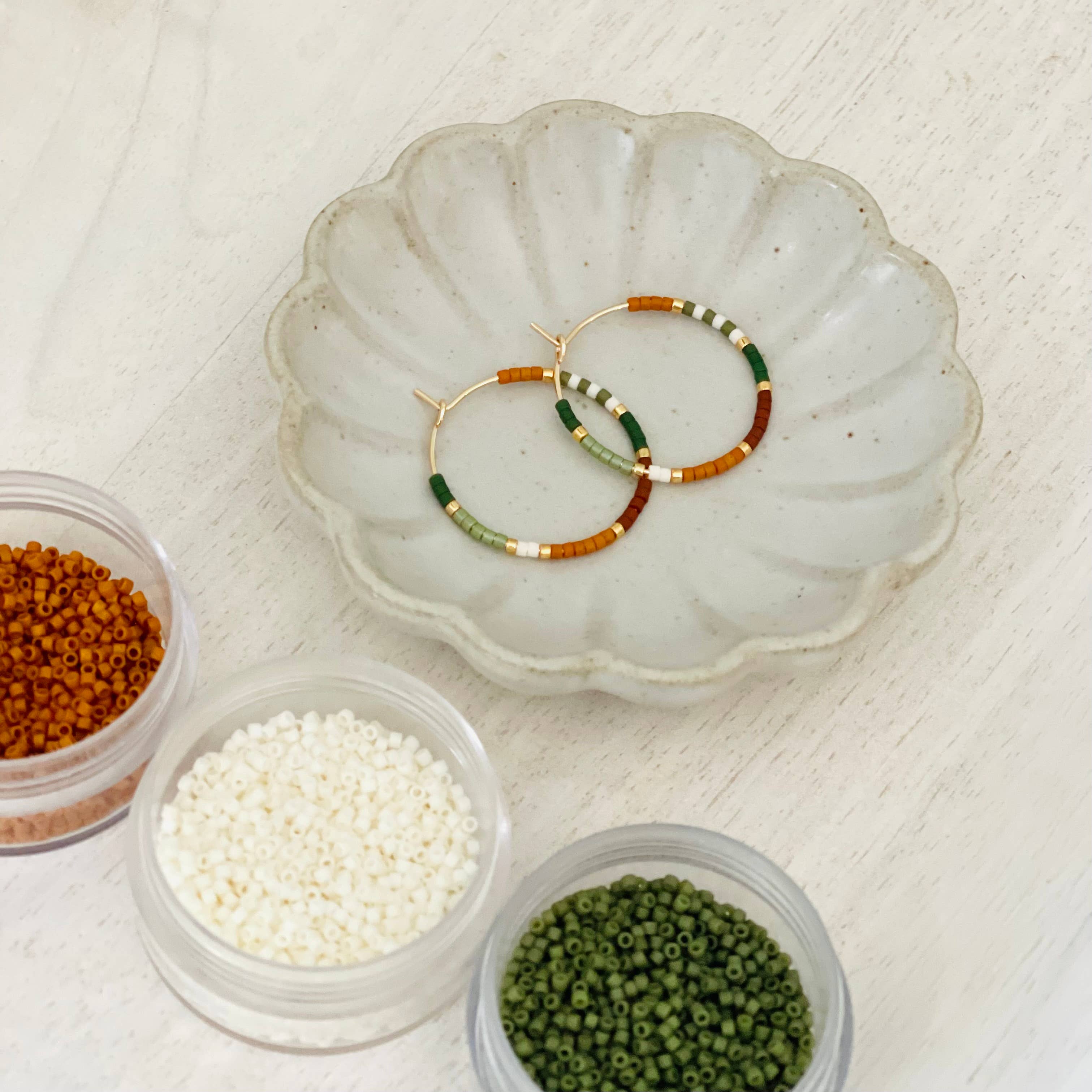 Pumpkin Patch miyuki glass beaded hoops