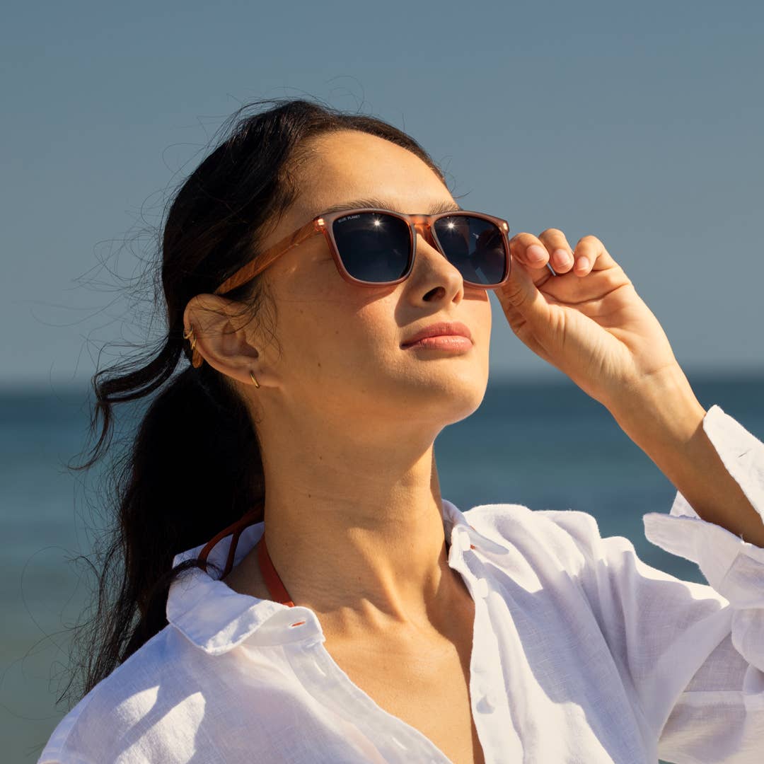 Cail - Matte Brown + Walnut Wood - Polarized Sunglasses