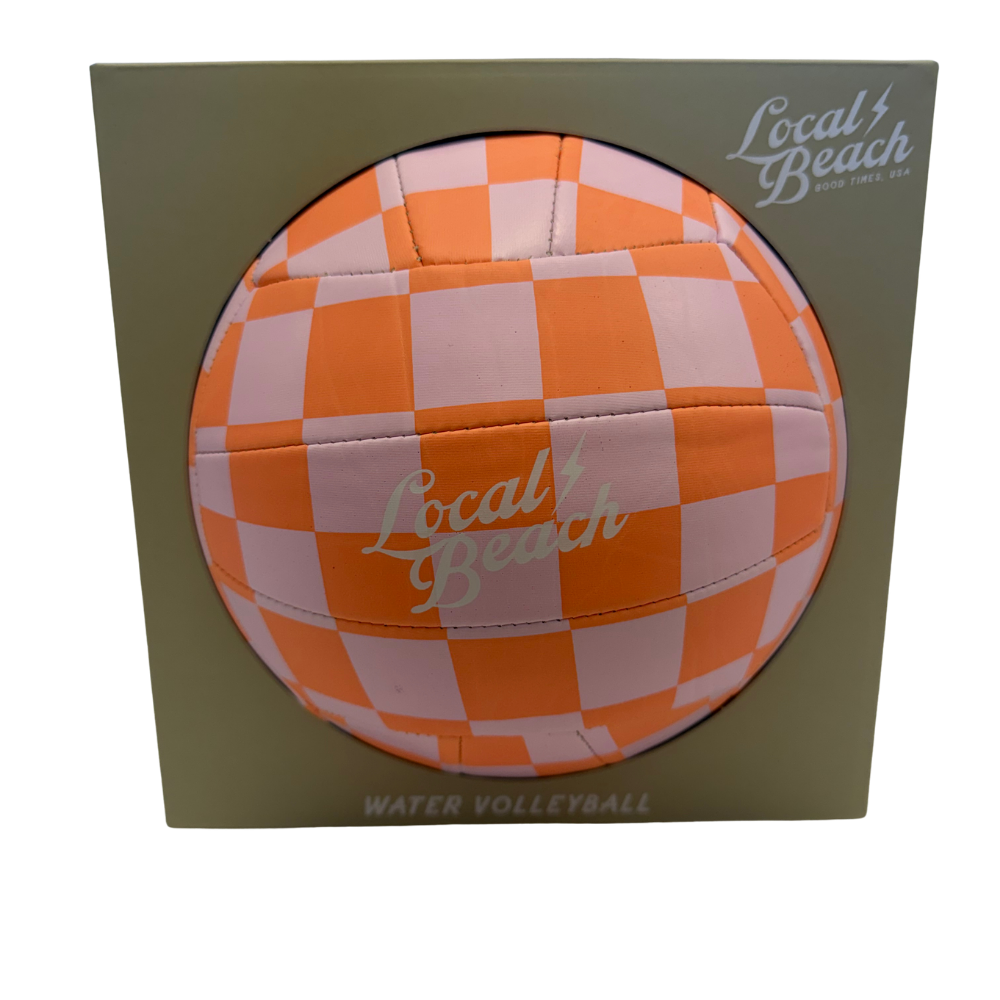 Local Beach Pink/Orange Checker Beach & Water Volleyball Size 5