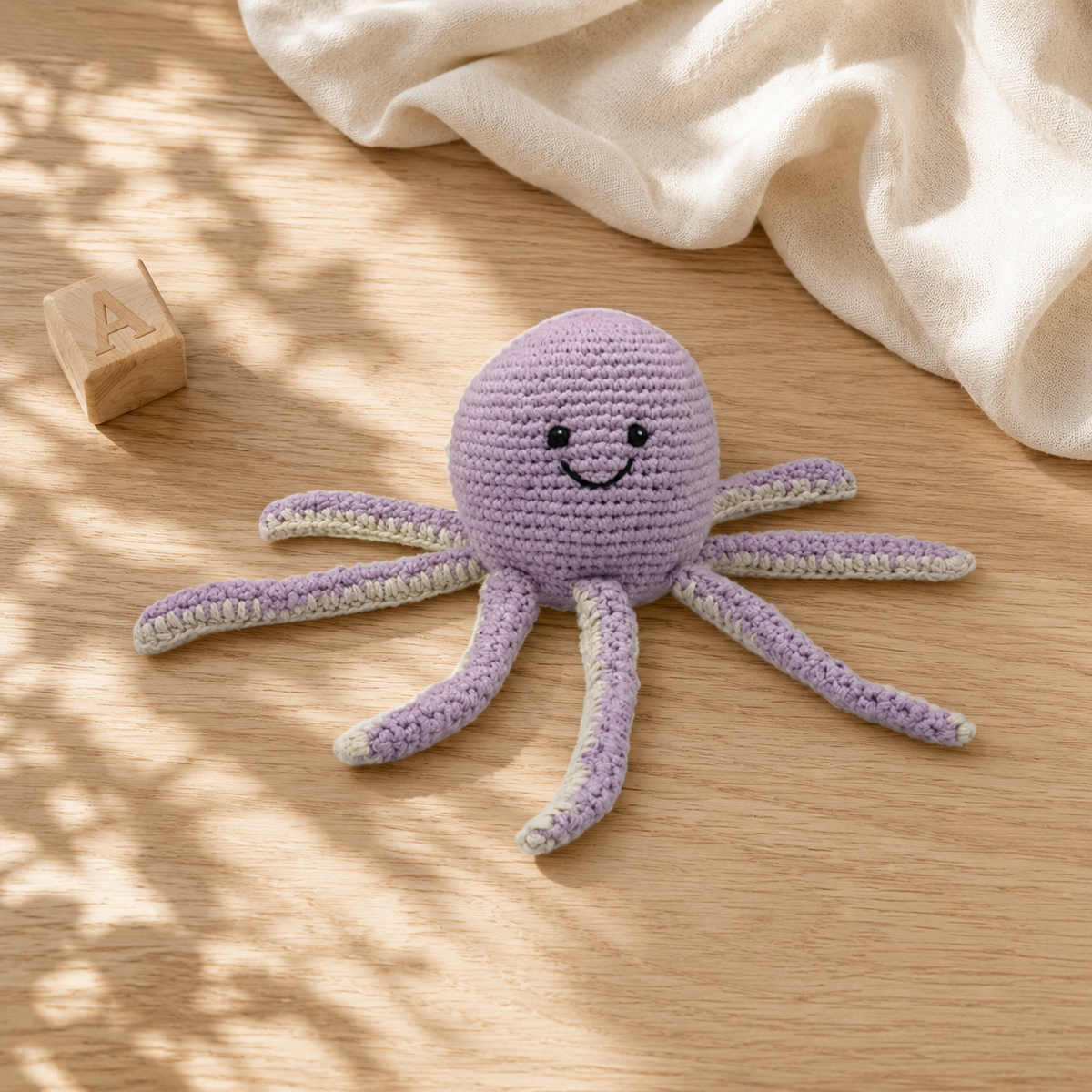 Lullaby Stitch | Octopus Rattle - Lilac
