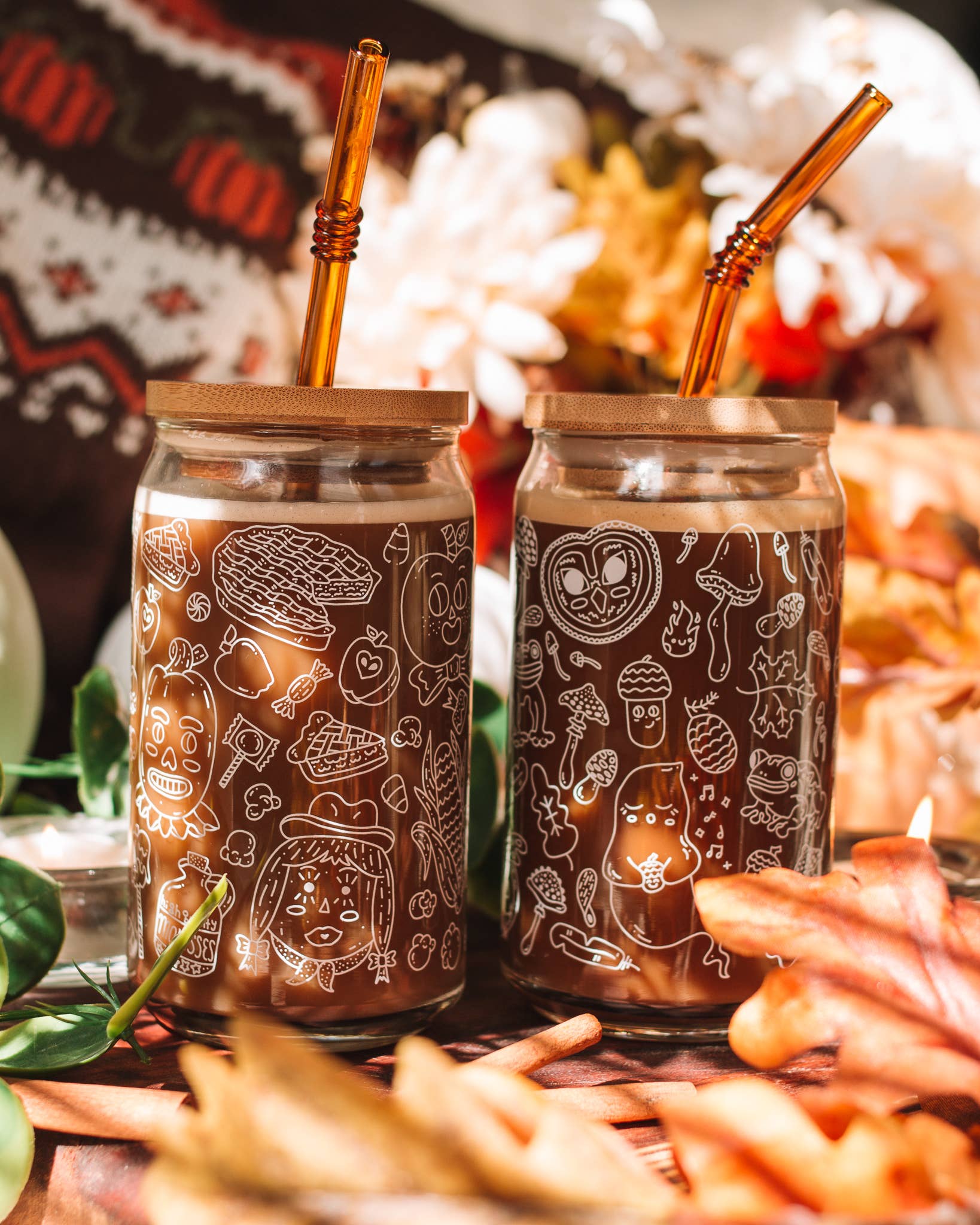 Bamboo Lid for Can Shaped Glass