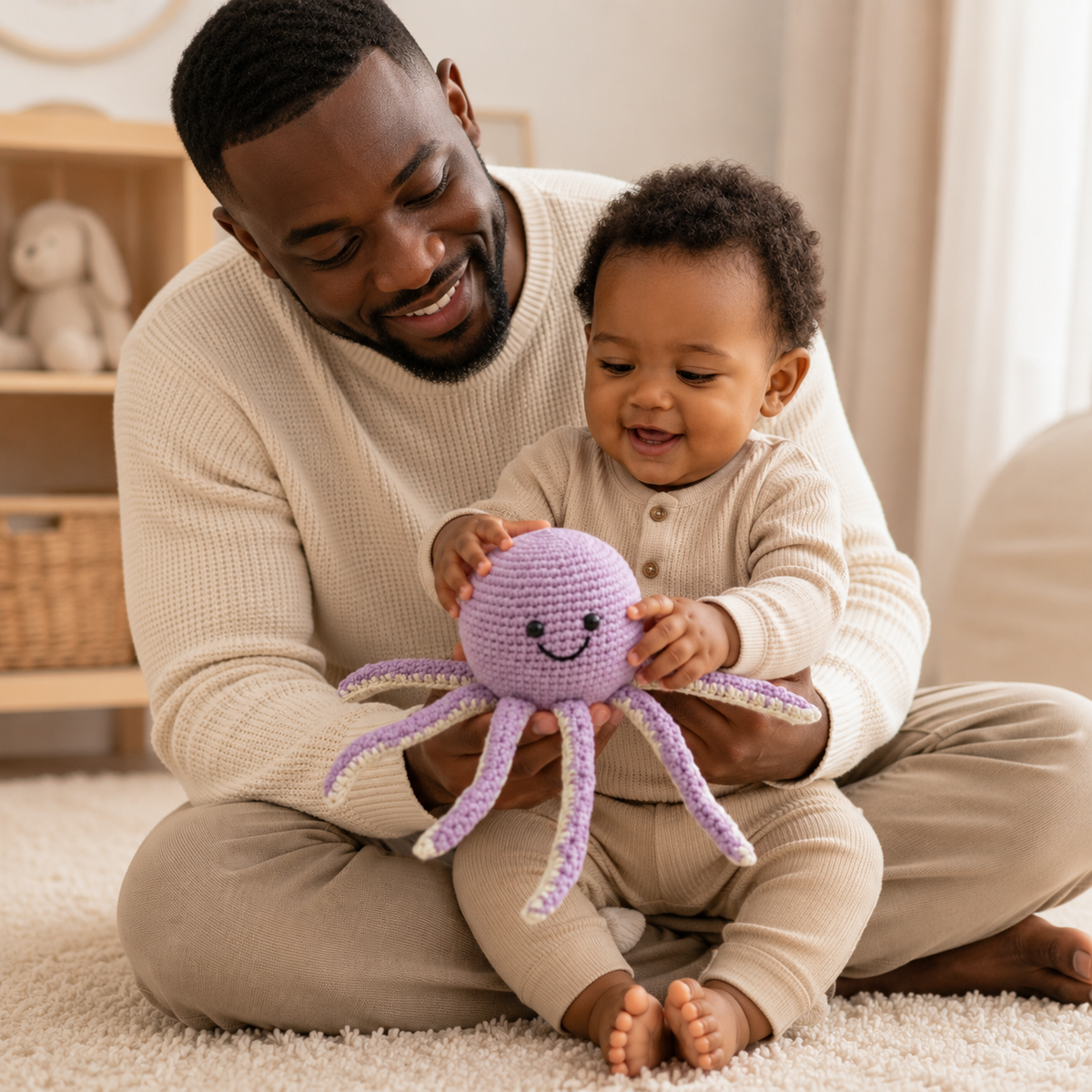 Lullaby Stitch | Octopus Rattle - Lilac