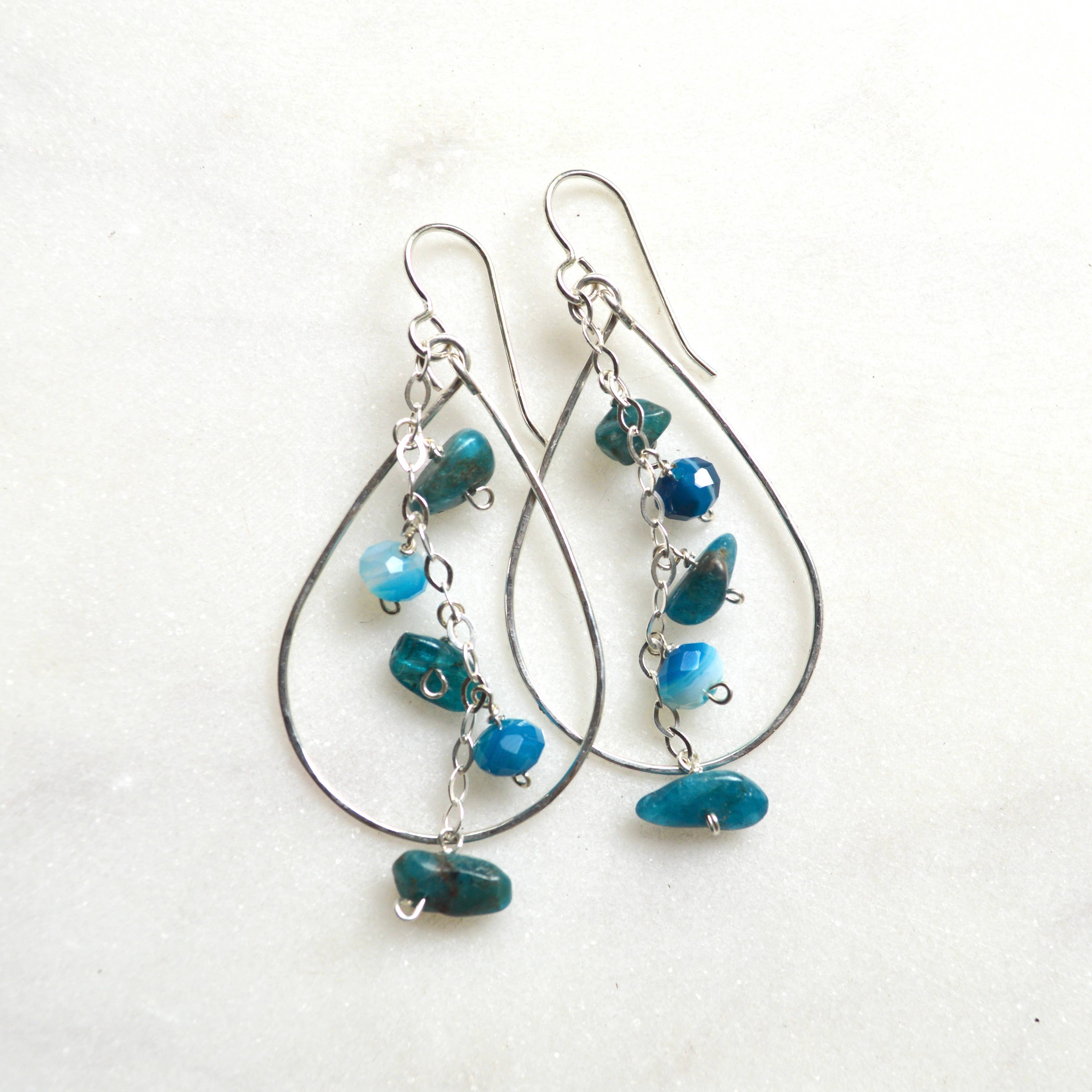 Apatite & Agate Teardrop Earrings