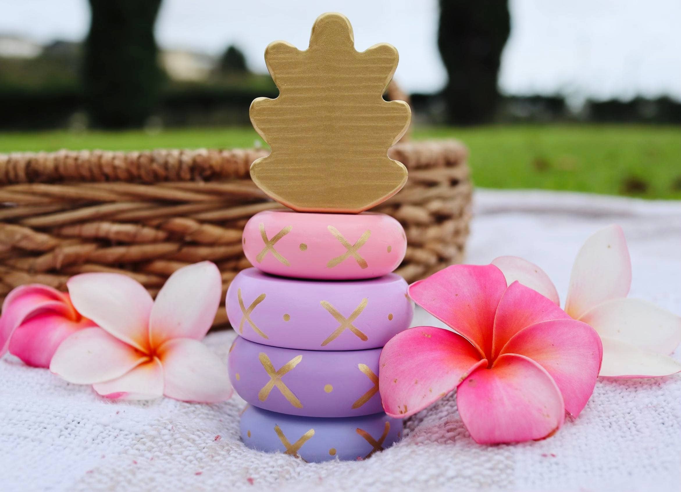 Pink Pineapple Wooden Stacking Toy
