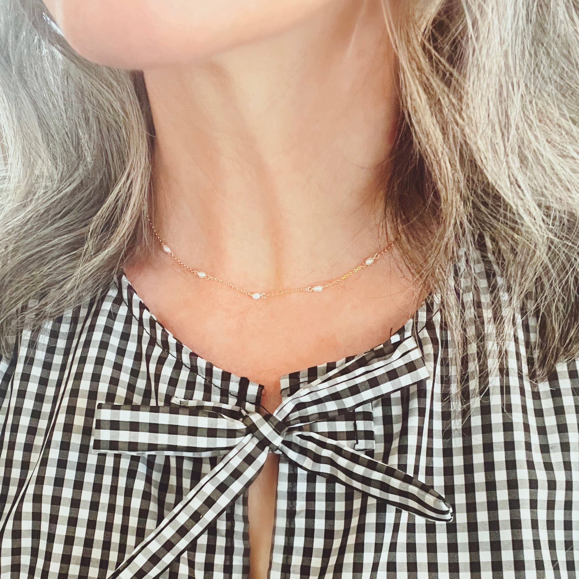 Aspen minimalist pearls necklace