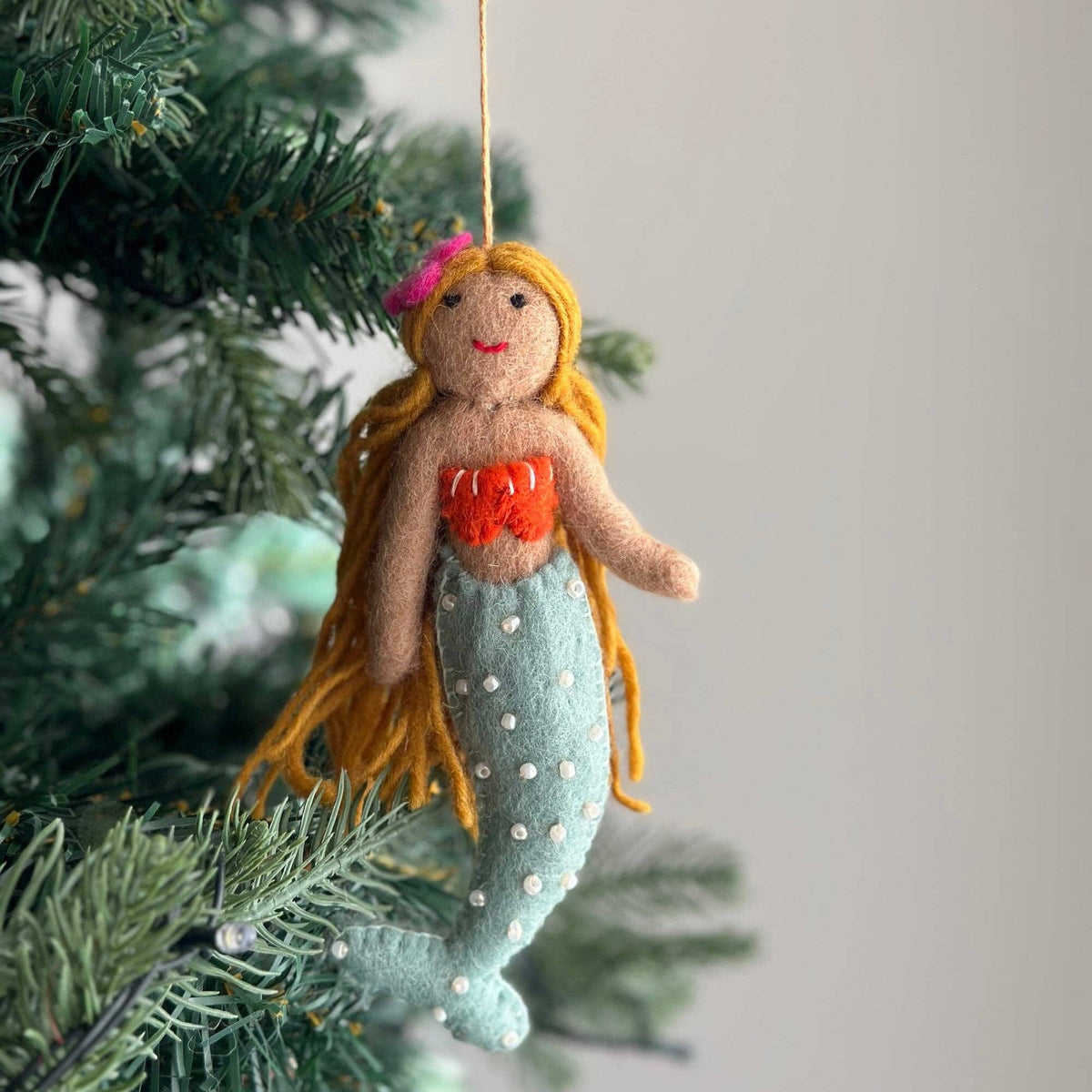 Felt Mermaid Ornament - Caucasian