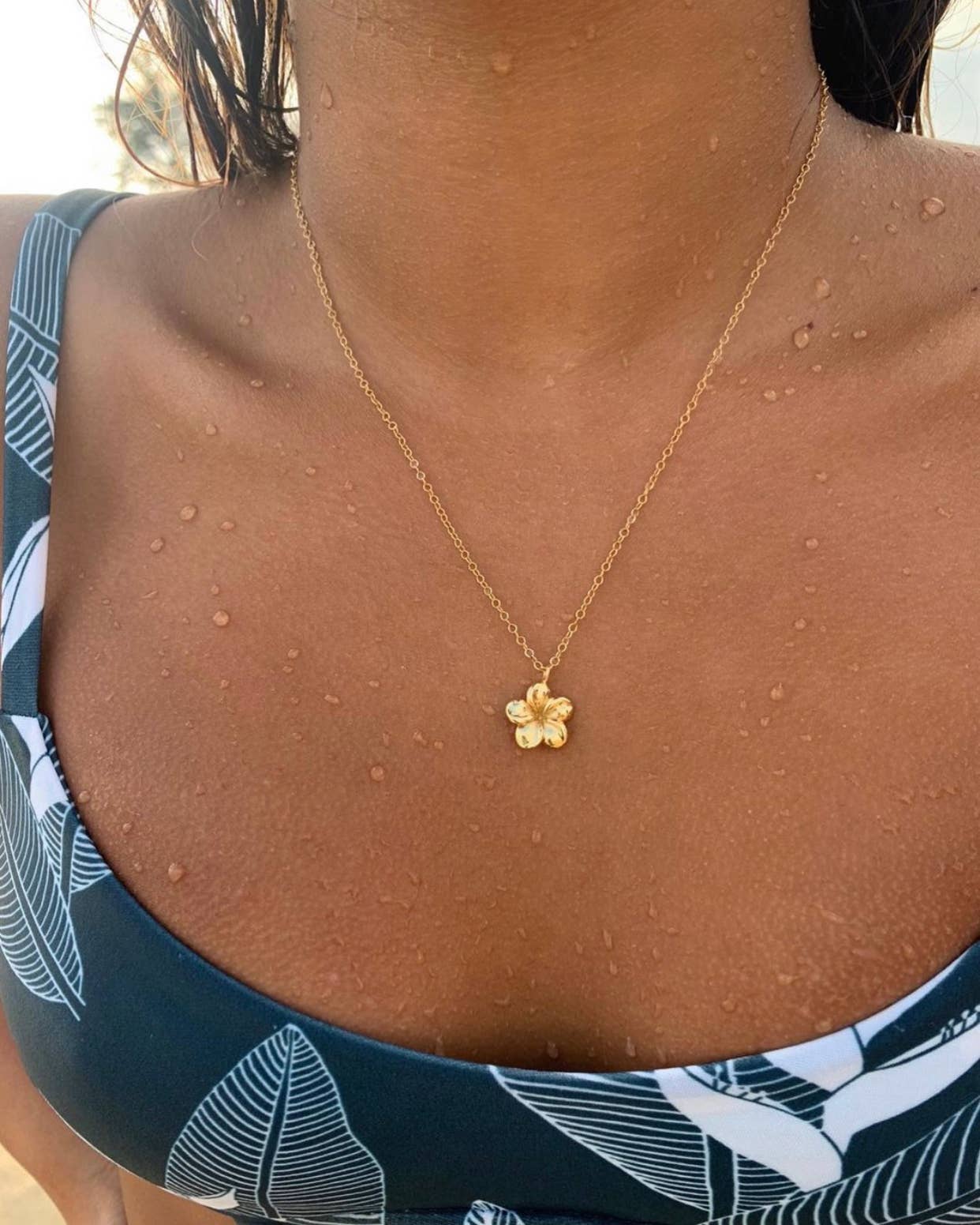 Melia Plumeria Pendant Necklace
