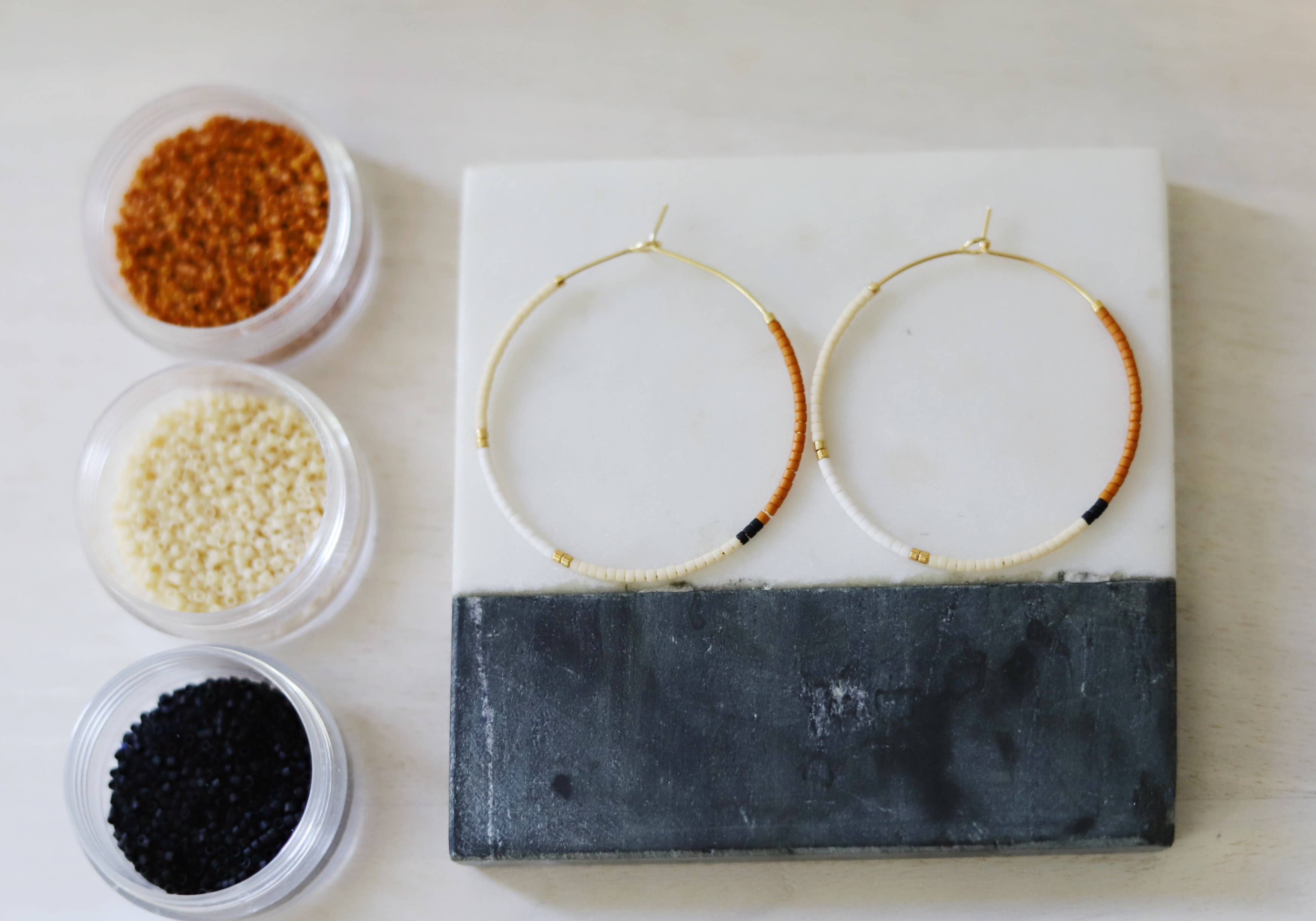 Caribou miyuki glass beaded hoops