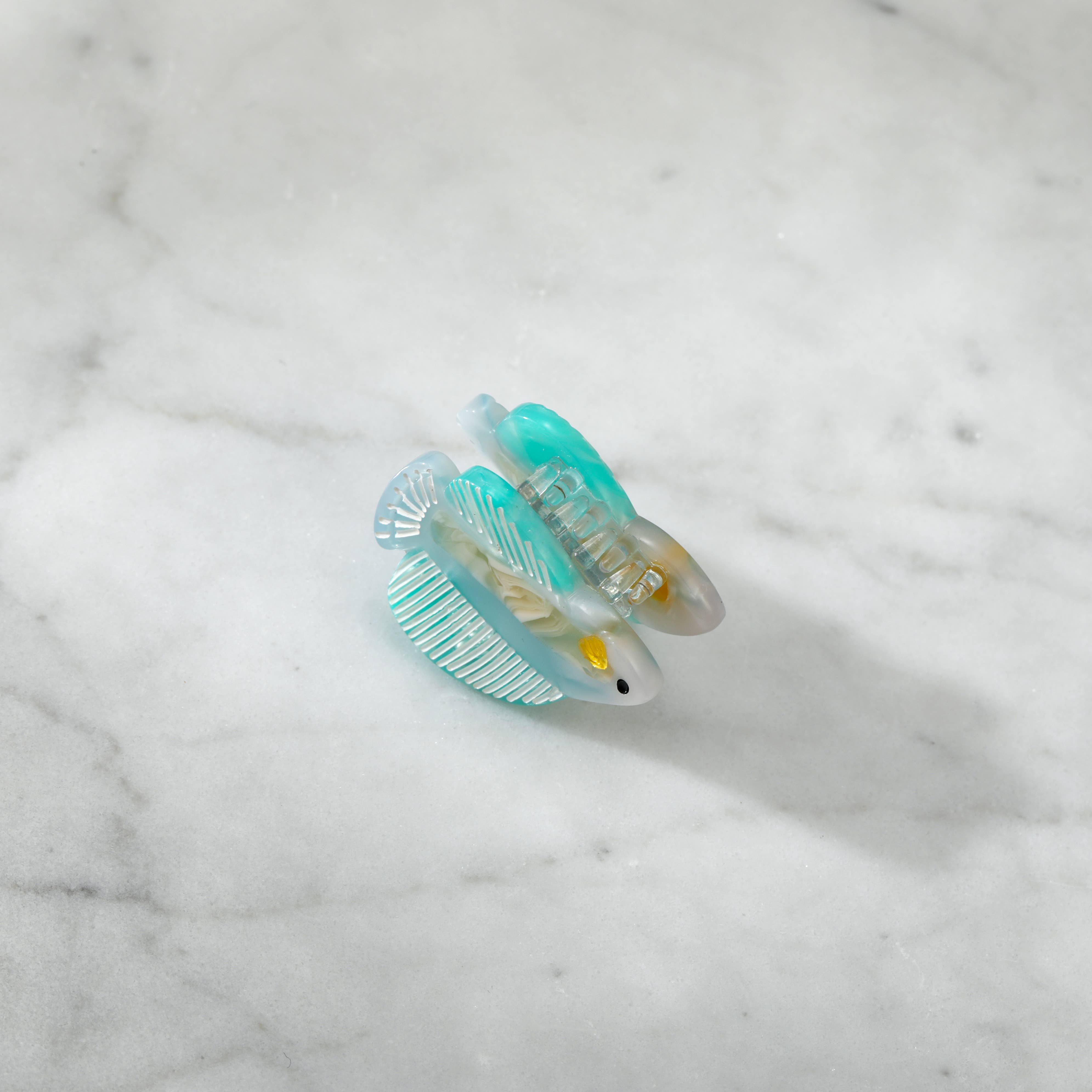 Eco-Friendly Mini Blue Coastline Fish Hair Clip