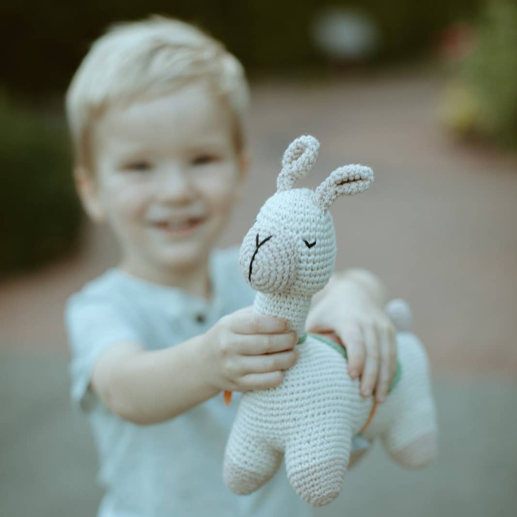 Pebble - Plush Llama Organic Kids Toy - Natural