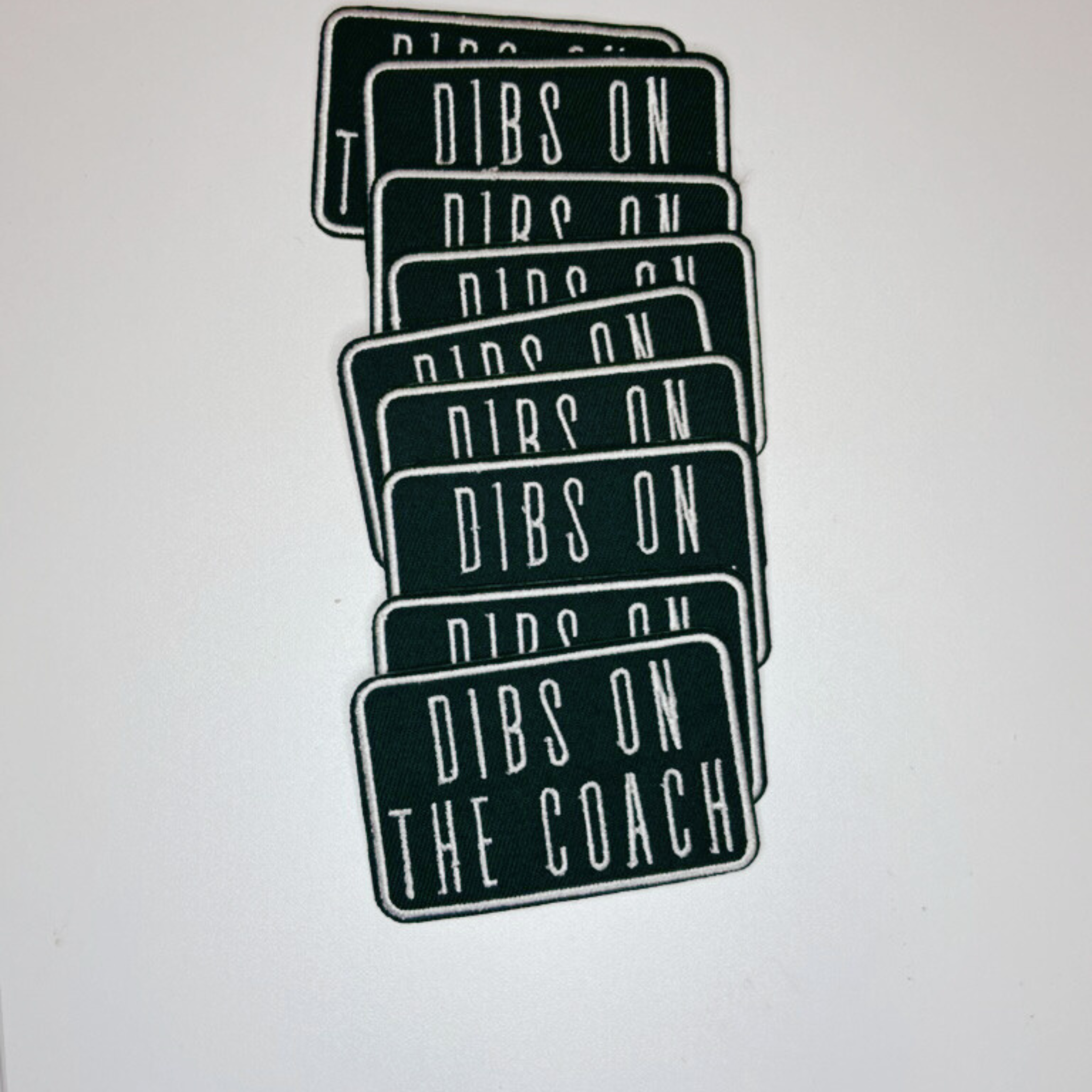 3" Dibs on the Coach in White & Black - Embroidered Hat Patch