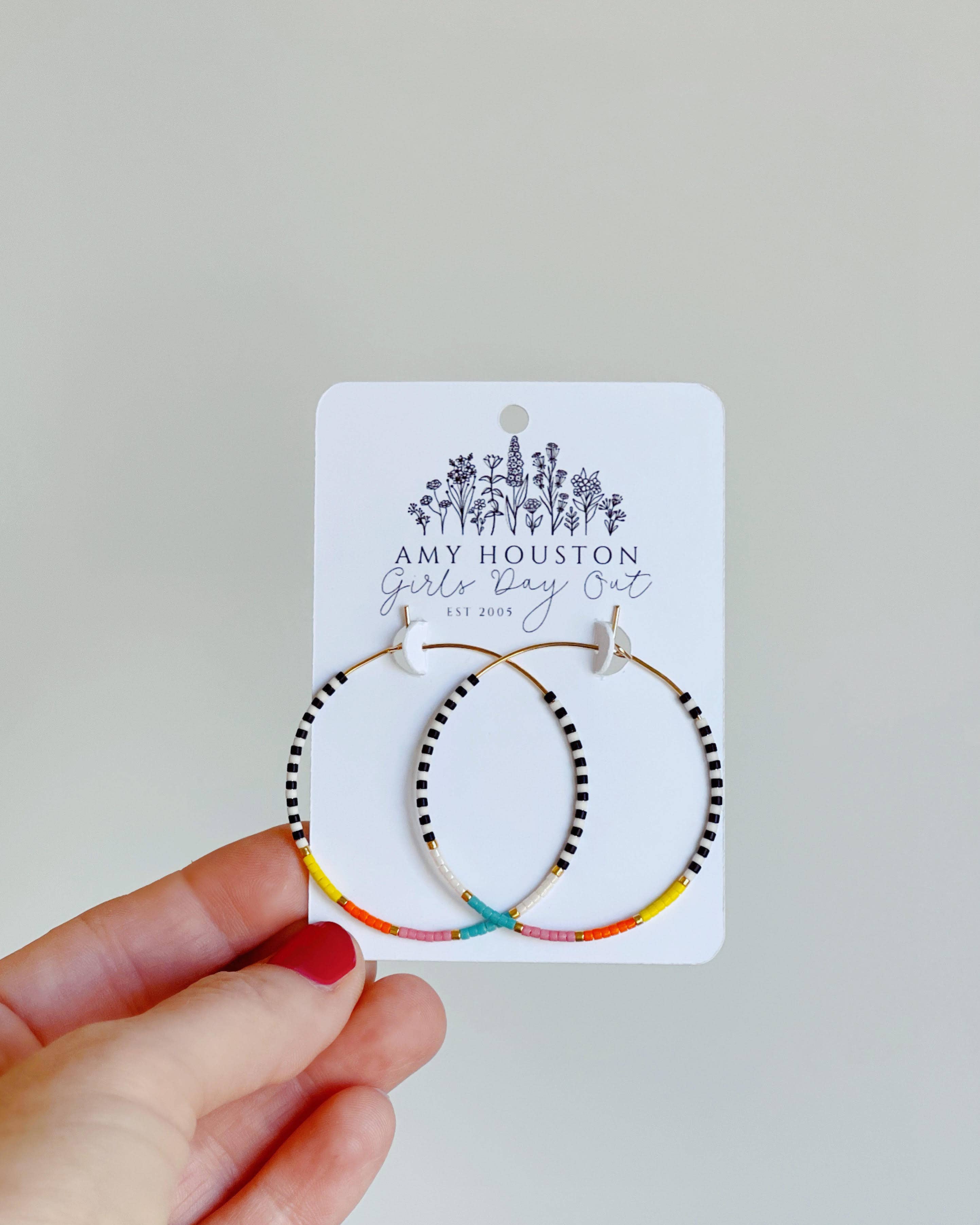 California Dreamin miyuki glass beaded hoop earrings