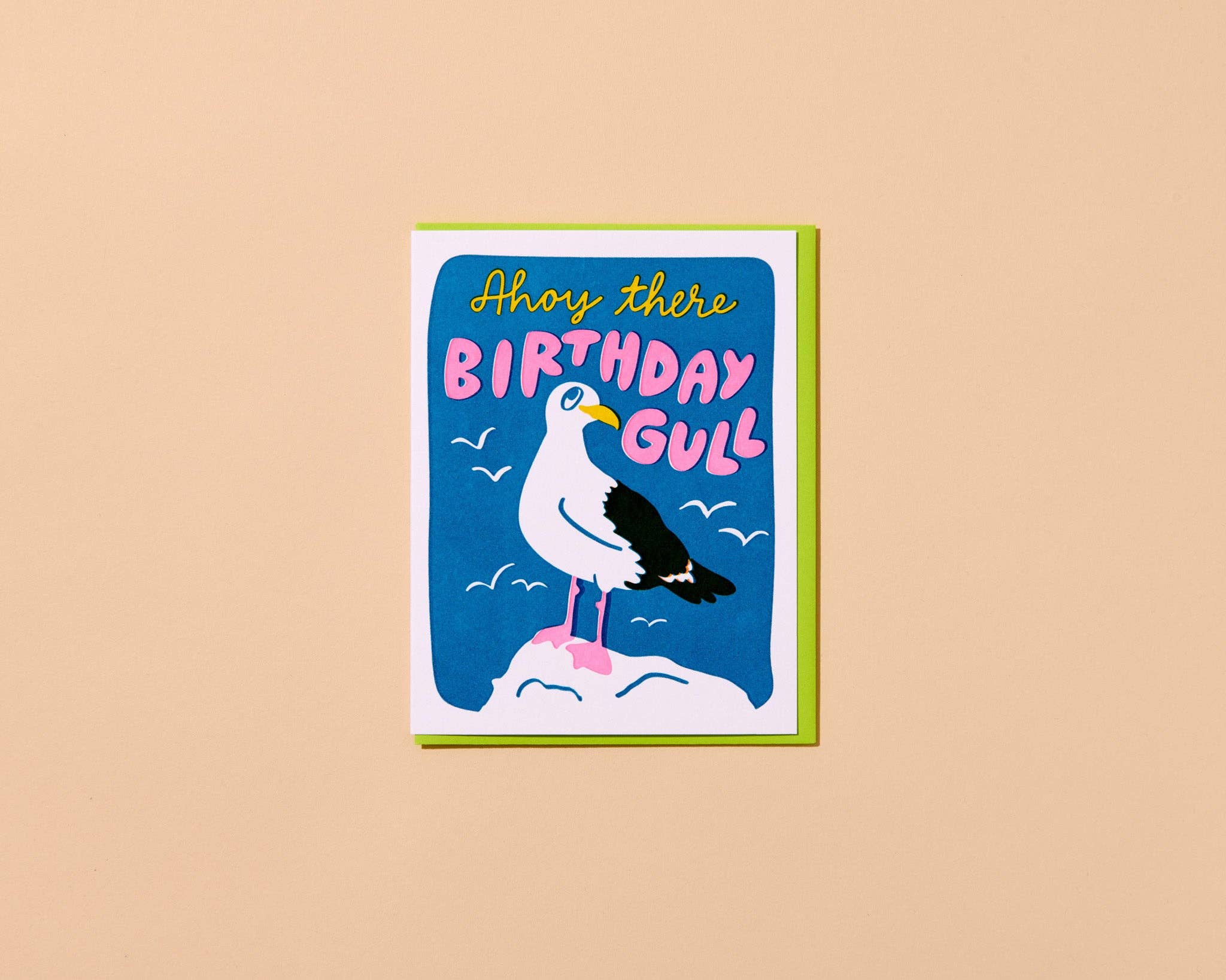 Birthday Gull Letterpress Birthday Card - Made in USA - Seagull, Ocean, Seaside, Birthday Girl
