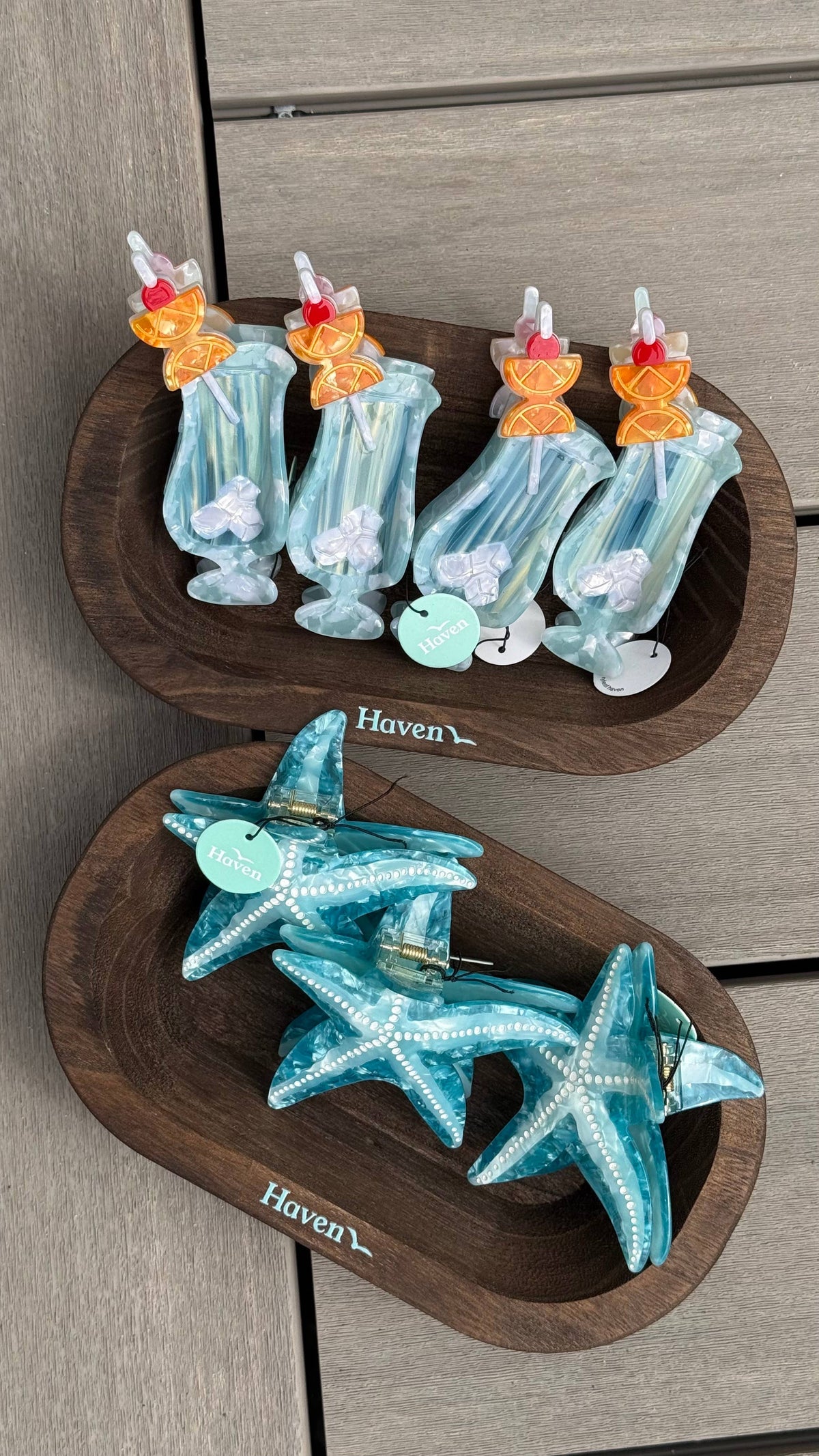 Branded Haven Wooden Bowl for Hair Clips