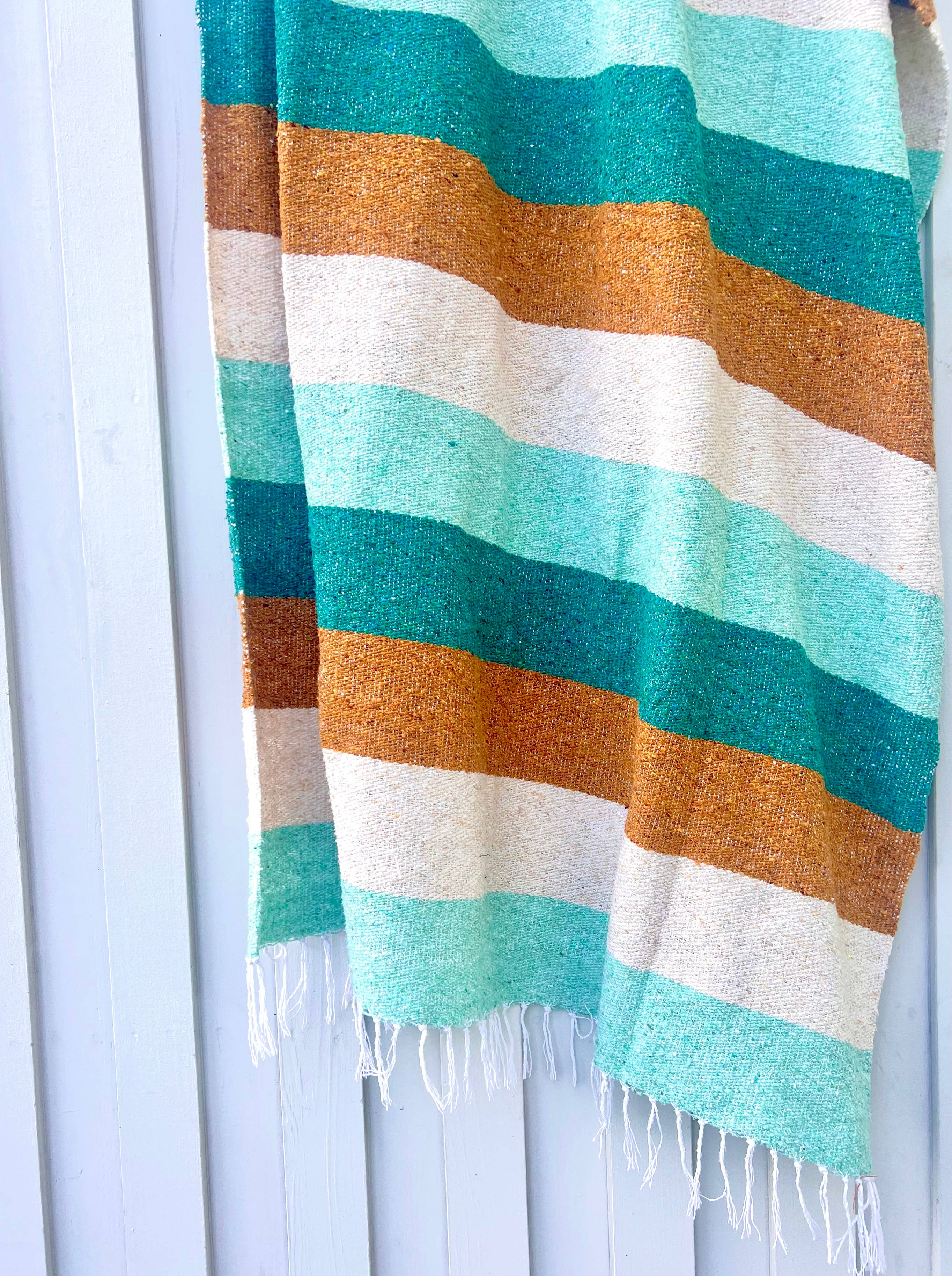 Golden Strand Throw Blanket l Mexican Blanket l Home Decor