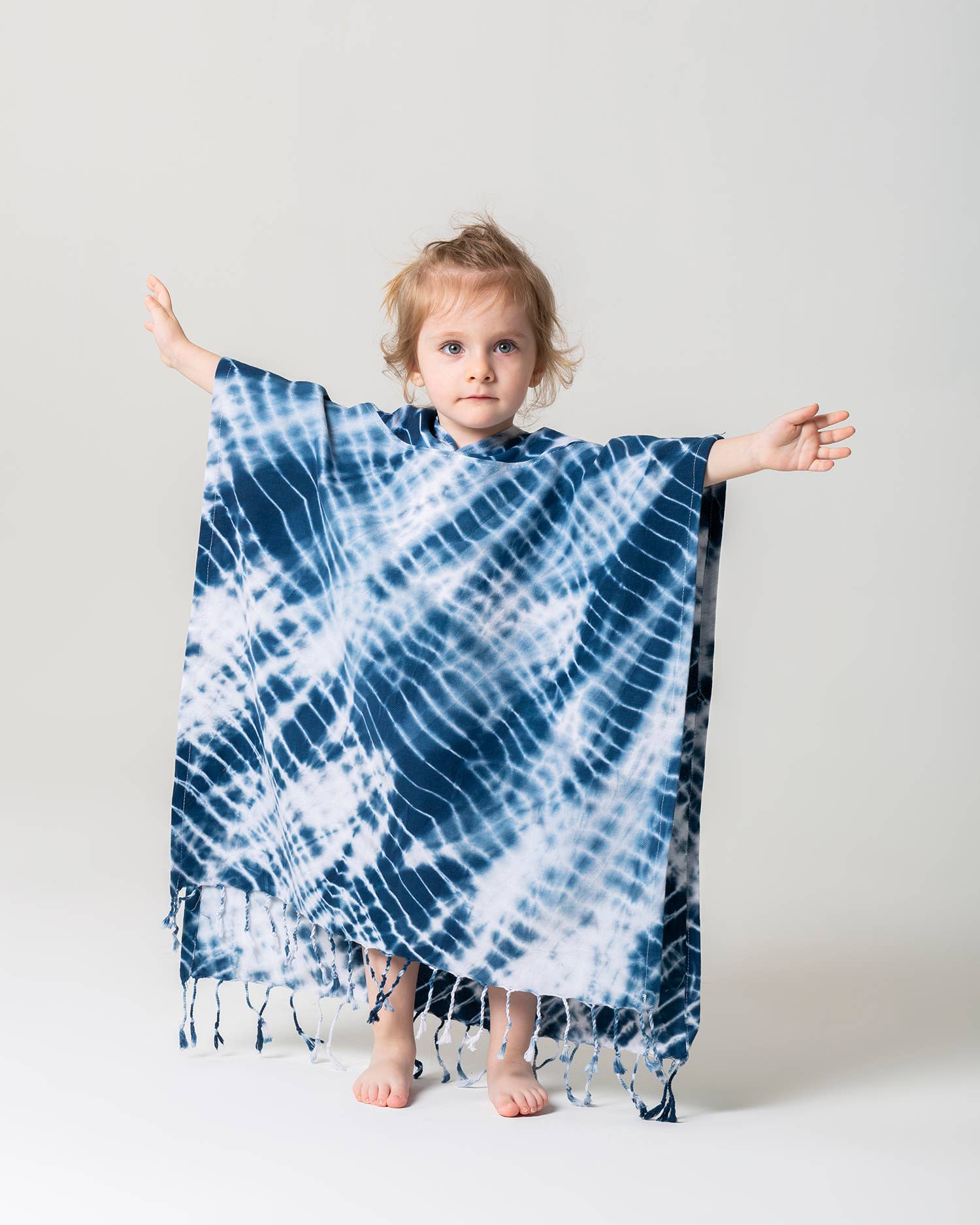 Kid Hooded Poncho Surf Changing Swimming Beach Towel Tiedye