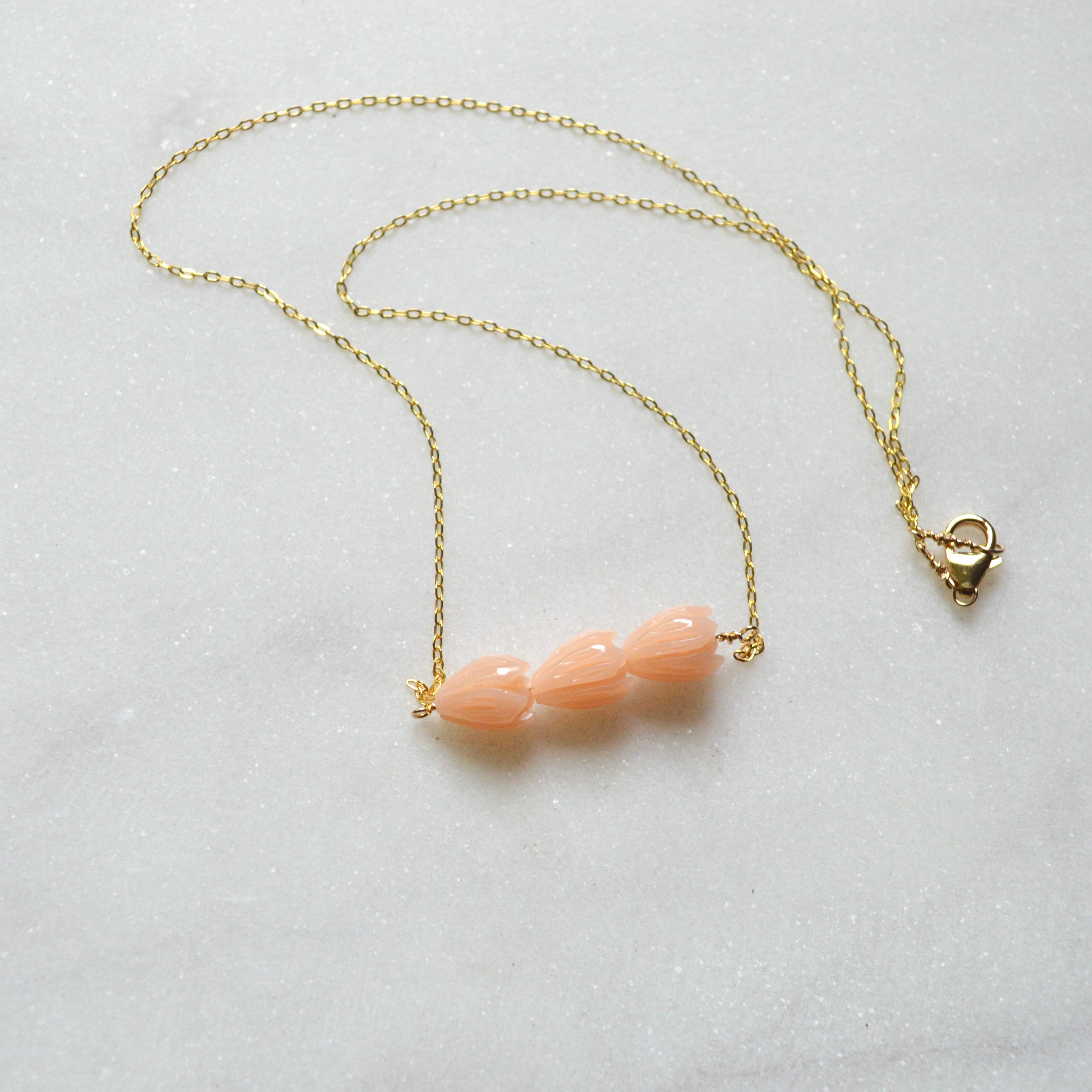 Peach Pikake Necklace