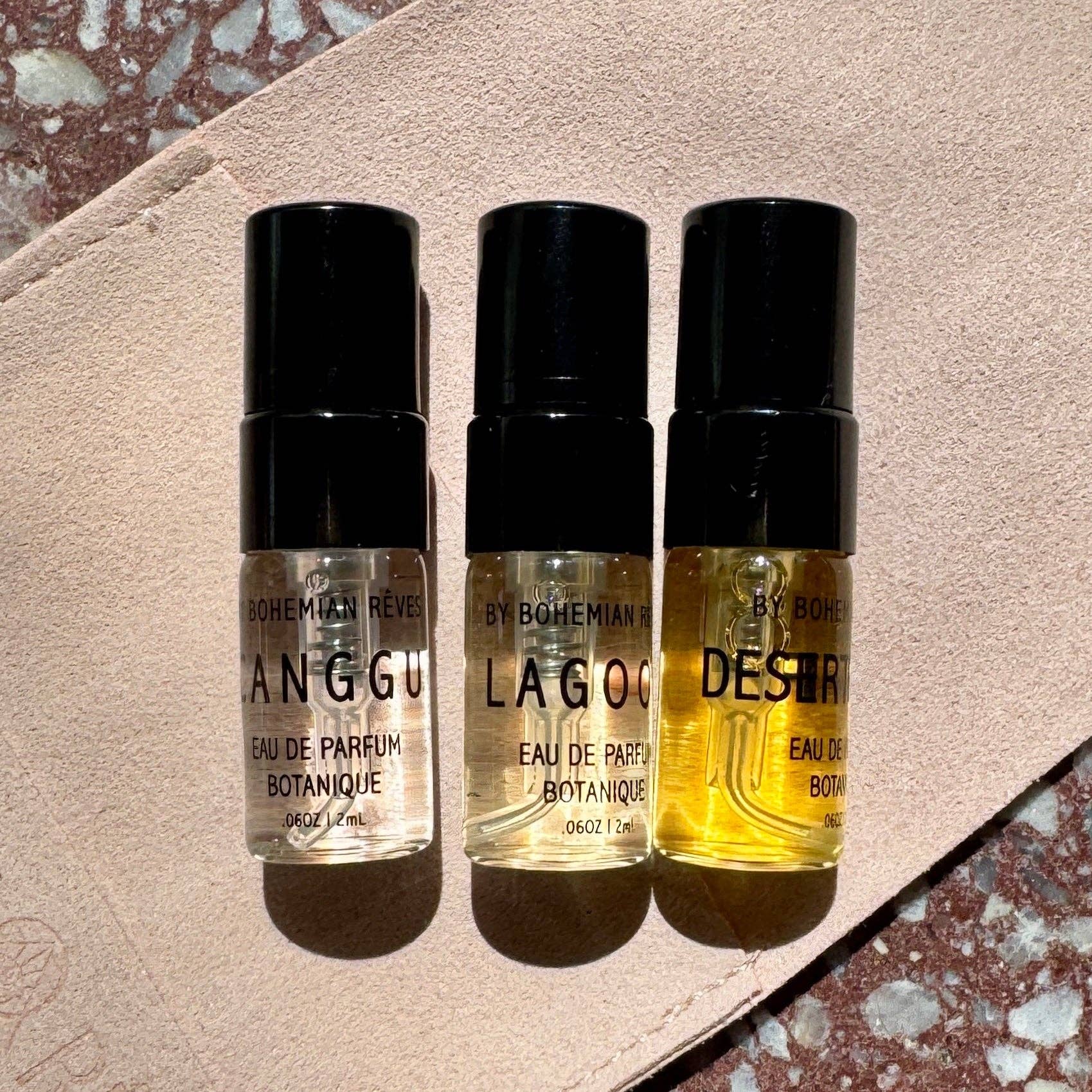 Bohemian RĂȘves Core Fragrance Discovery Set â Desert Fleur, Lagoon & Canggu (2ml)