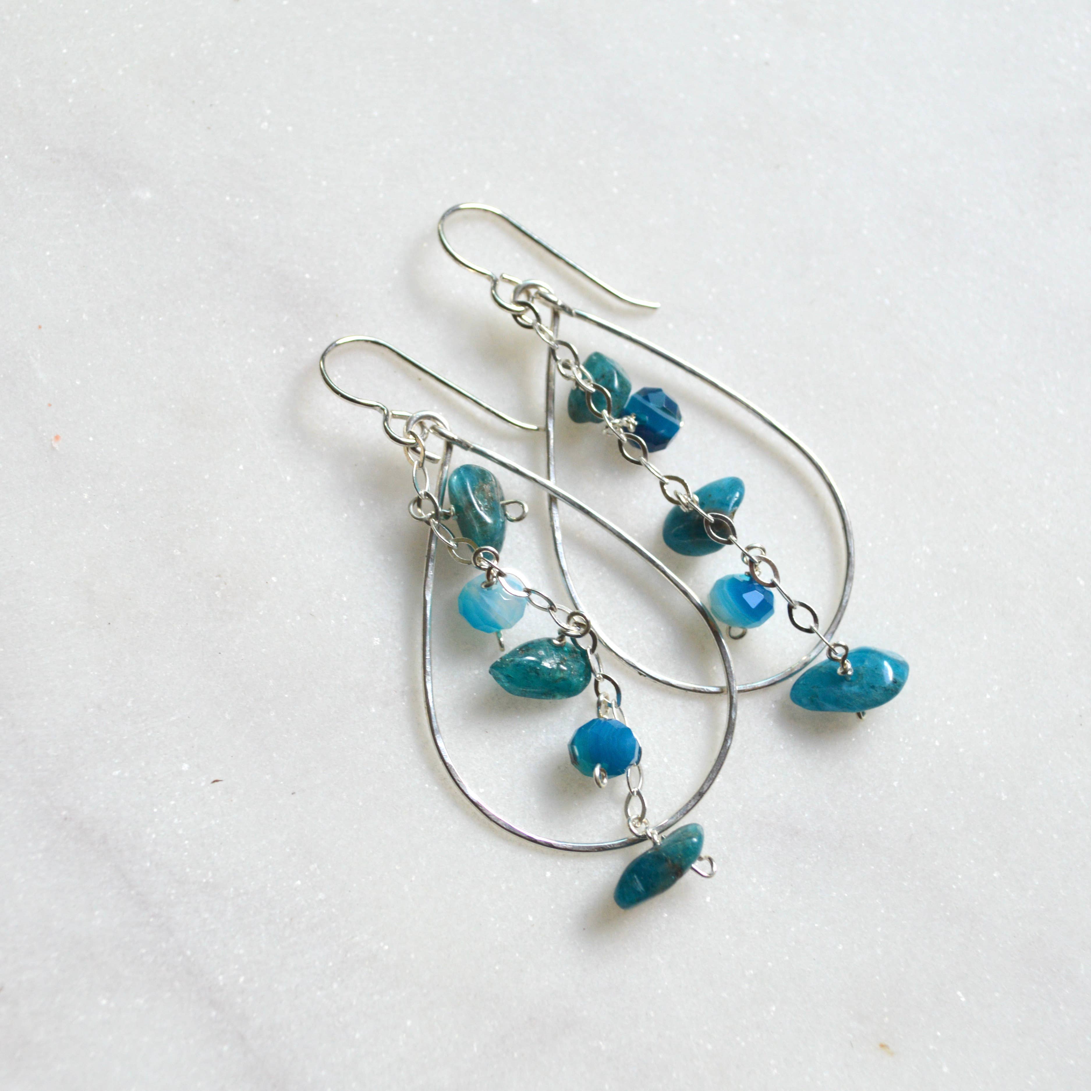 Apatite & Agate Teardrop Earrings