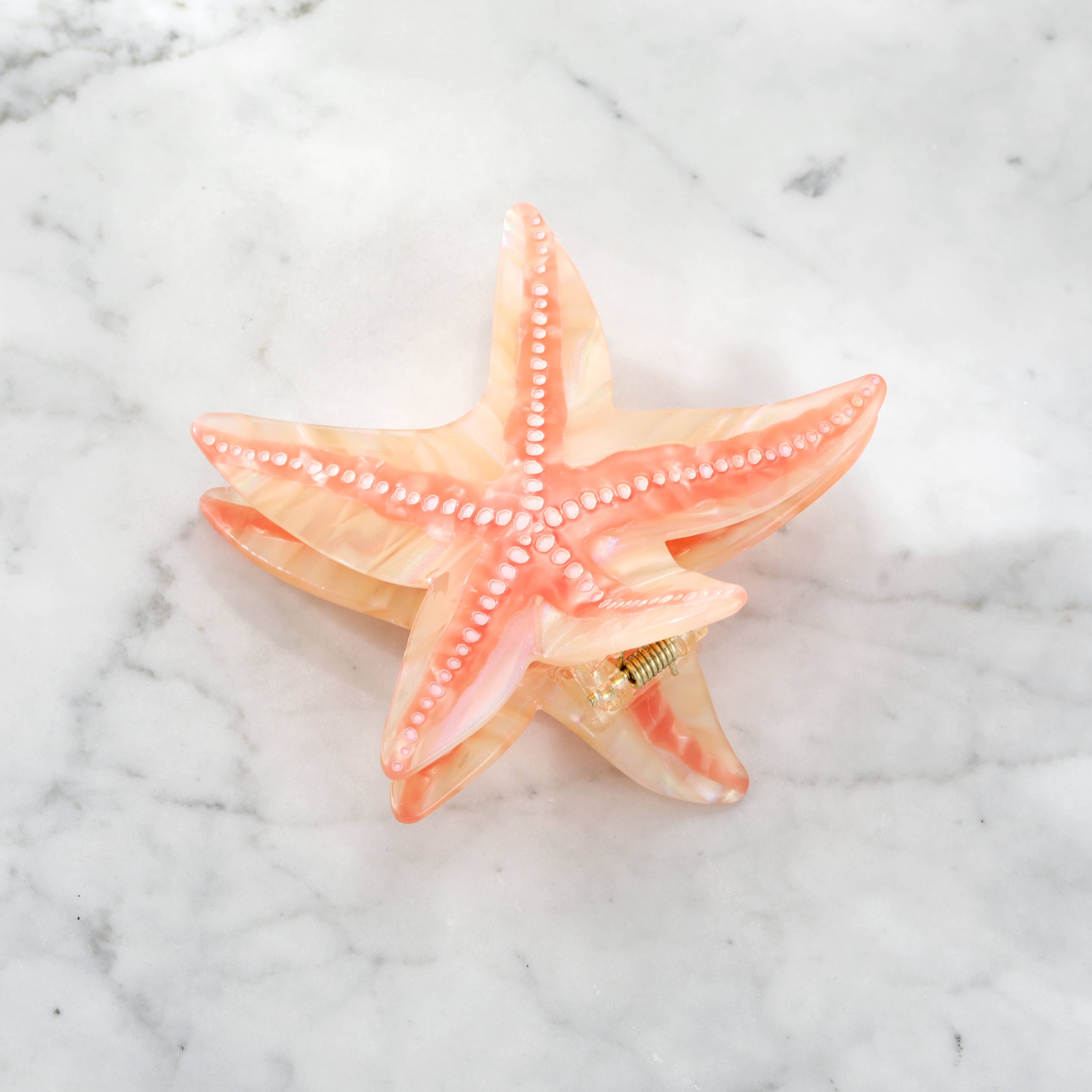 Eco-Friendly Coral Starfish Hair Clip Claw - Large