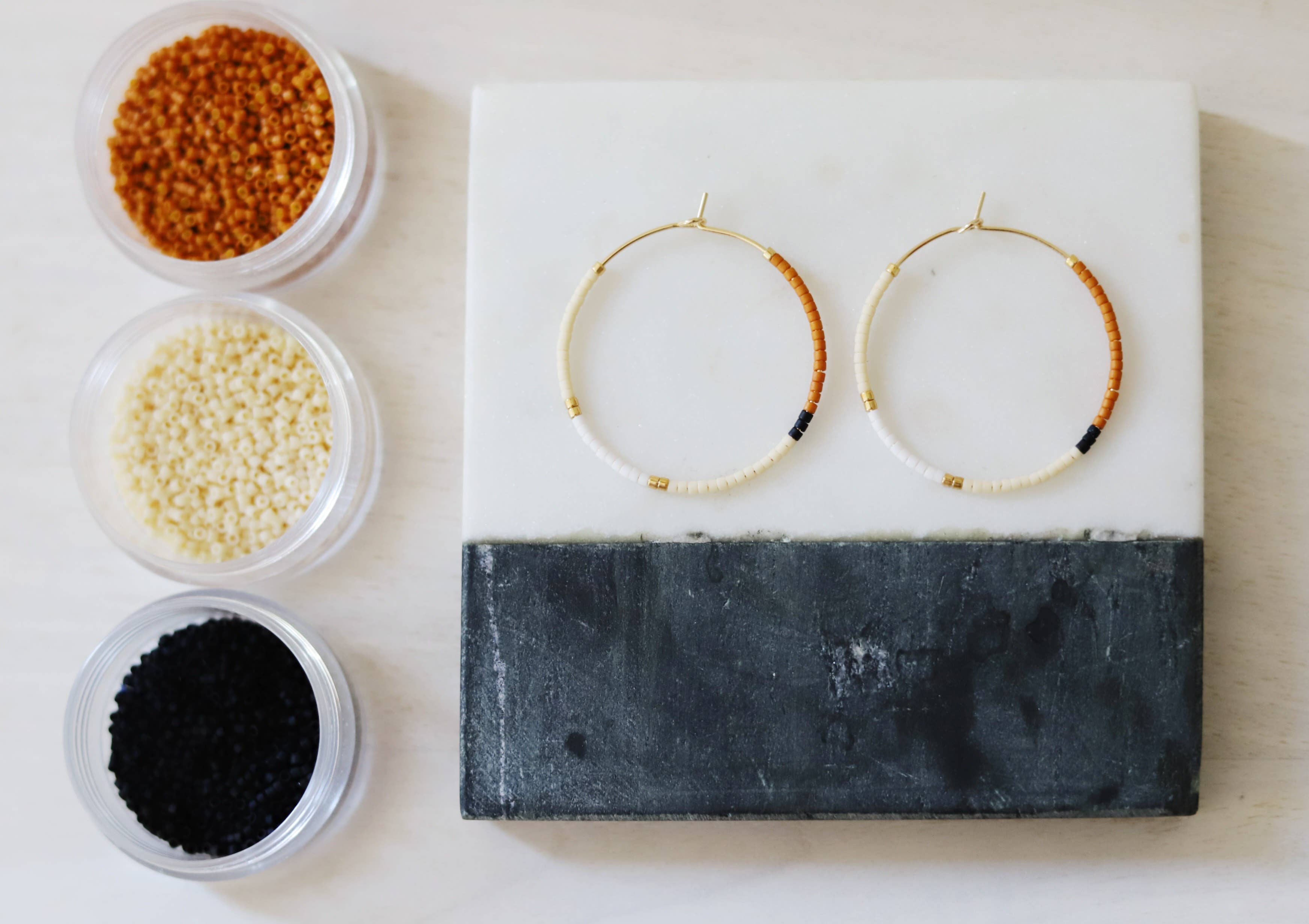 Caribou miyuki glass beaded hoops