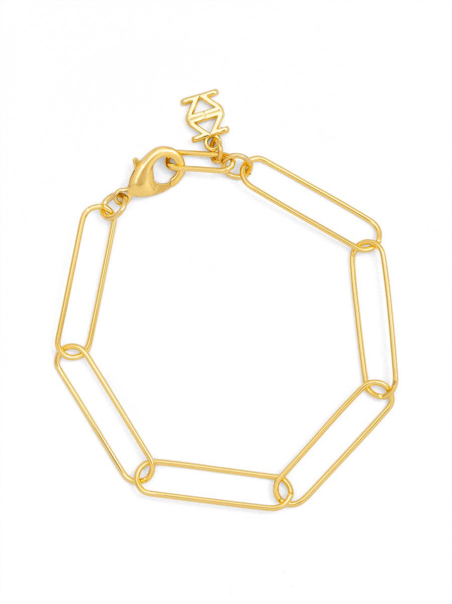 Elongated Paperclip Links Chain Bracelet Jewelry