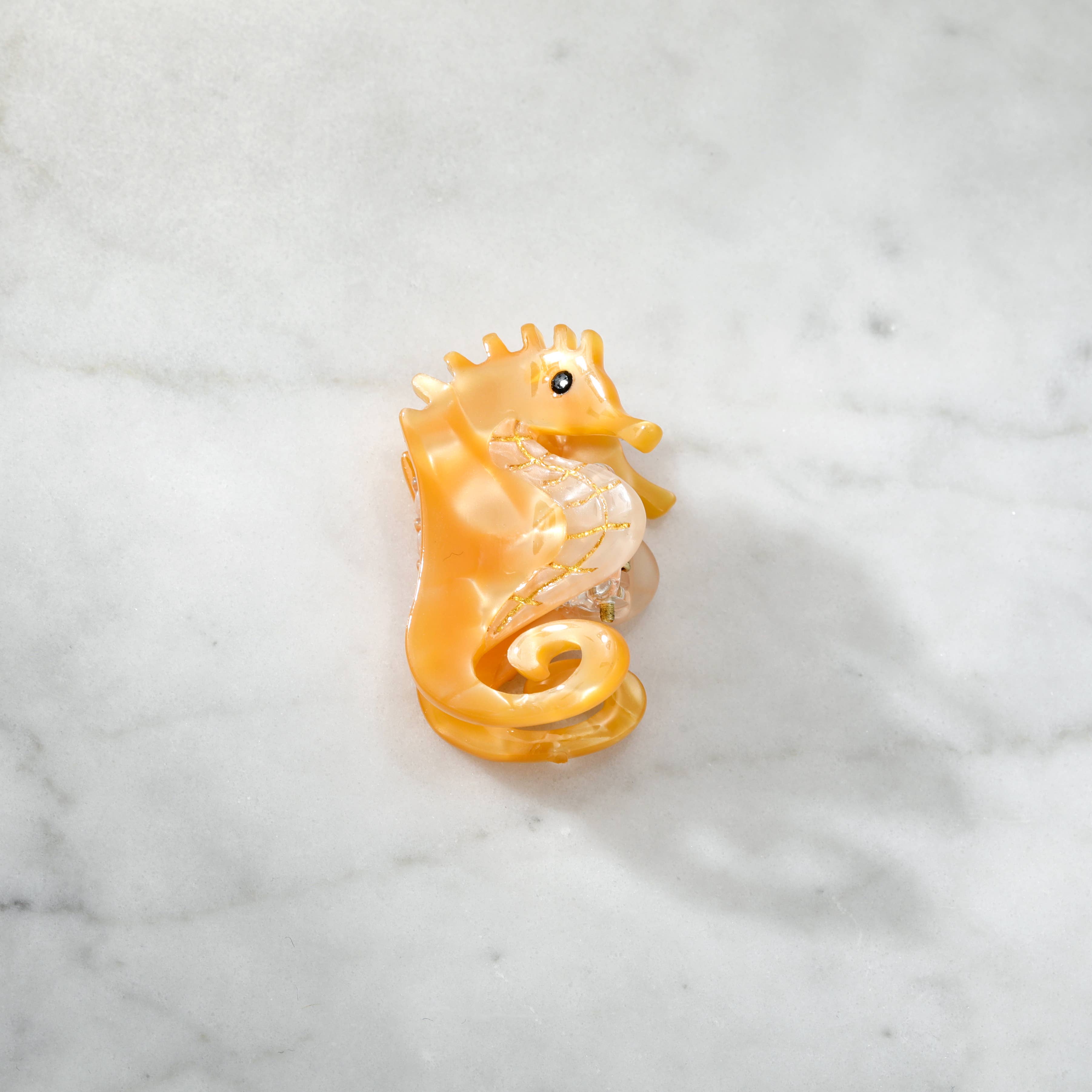 Eco-Friendly Mini Sister Seahorse Hair Clip Claw – Orange