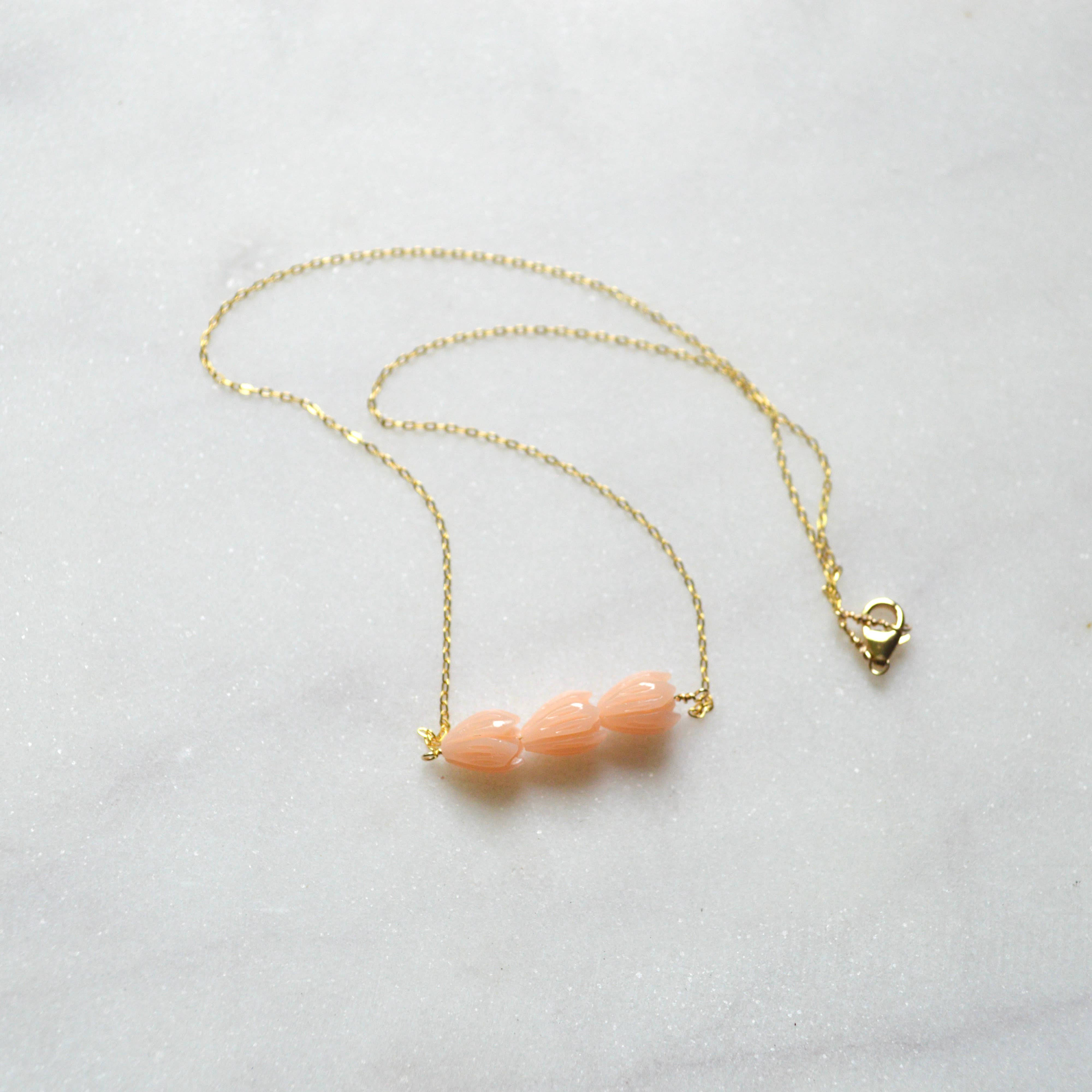 Peach Pikake Necklace