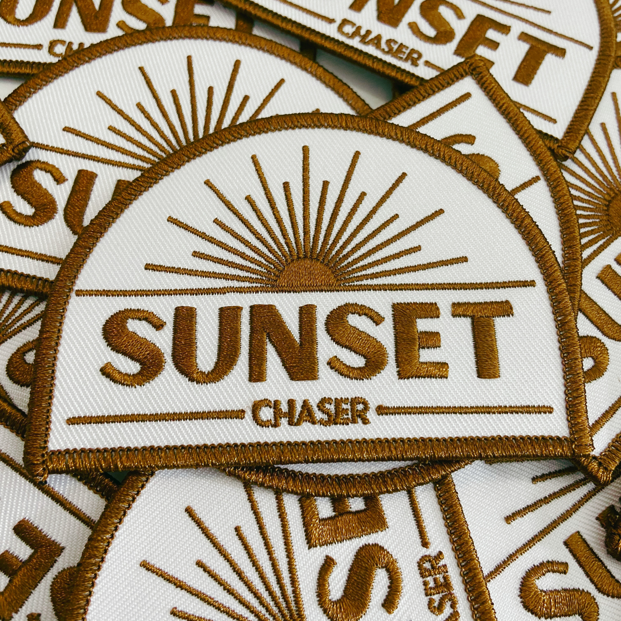 3.5" SUNSET Chaser - Embroidered Hat Patch