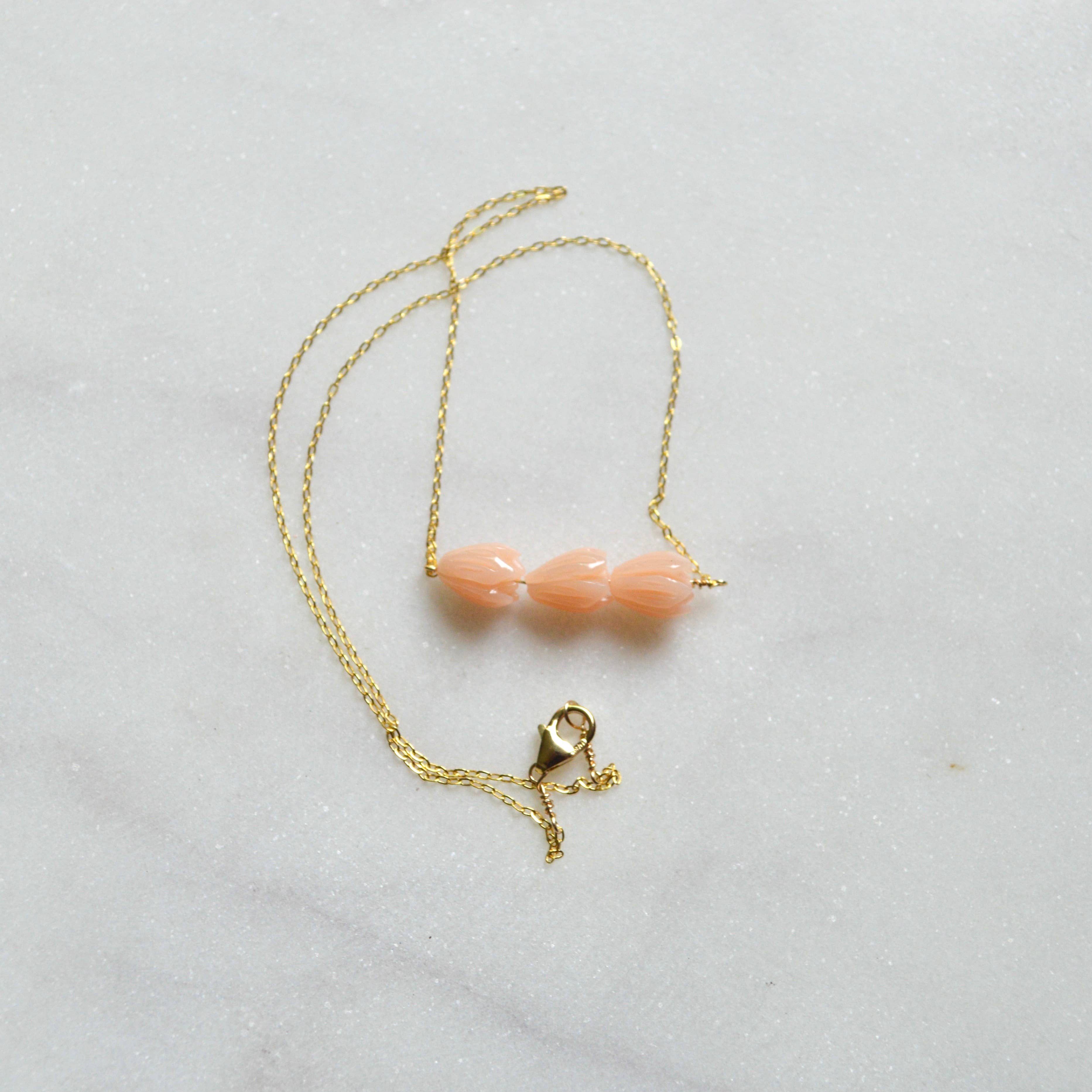 Peach Pikake Necklace