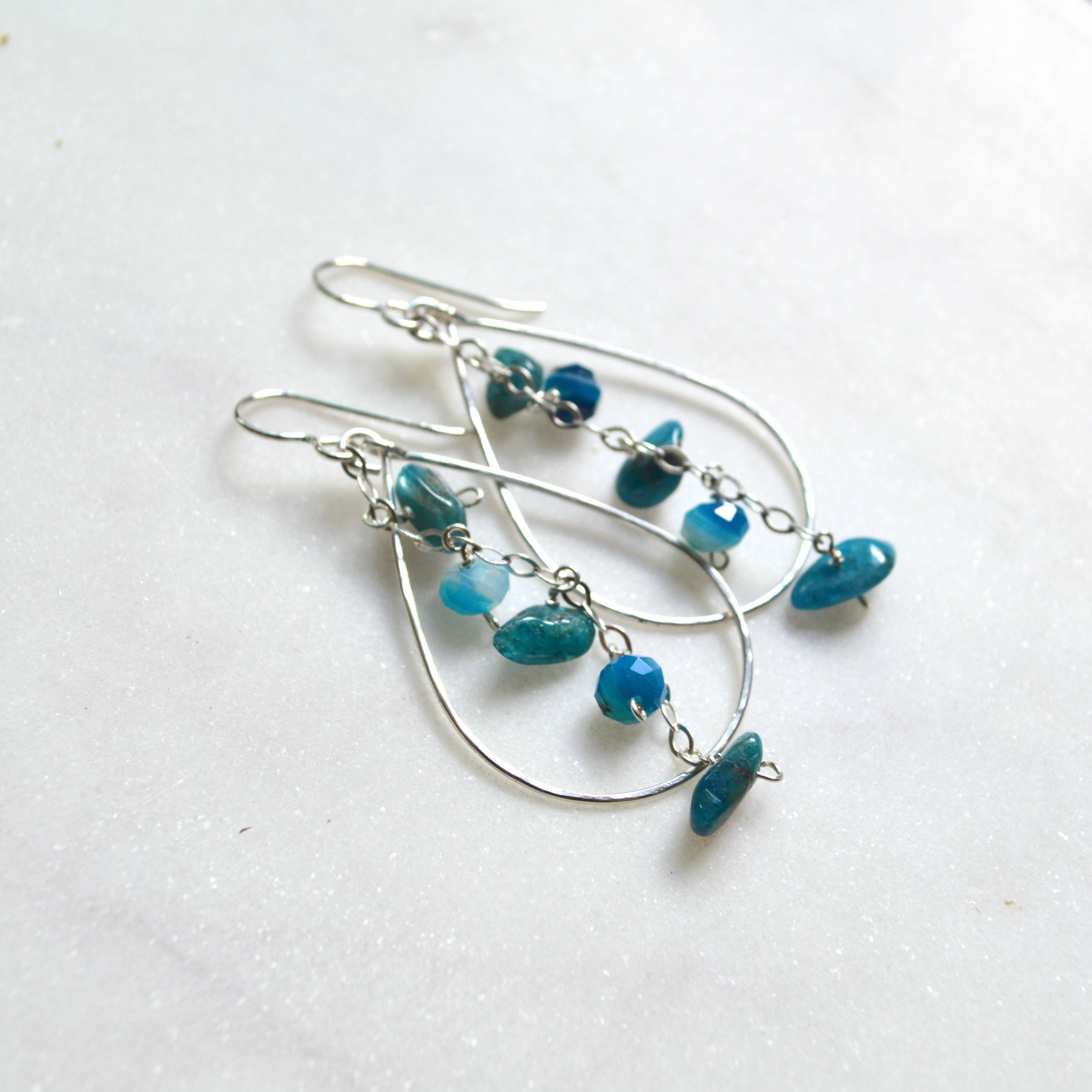 Apatite & Agate Teardrop Earrings