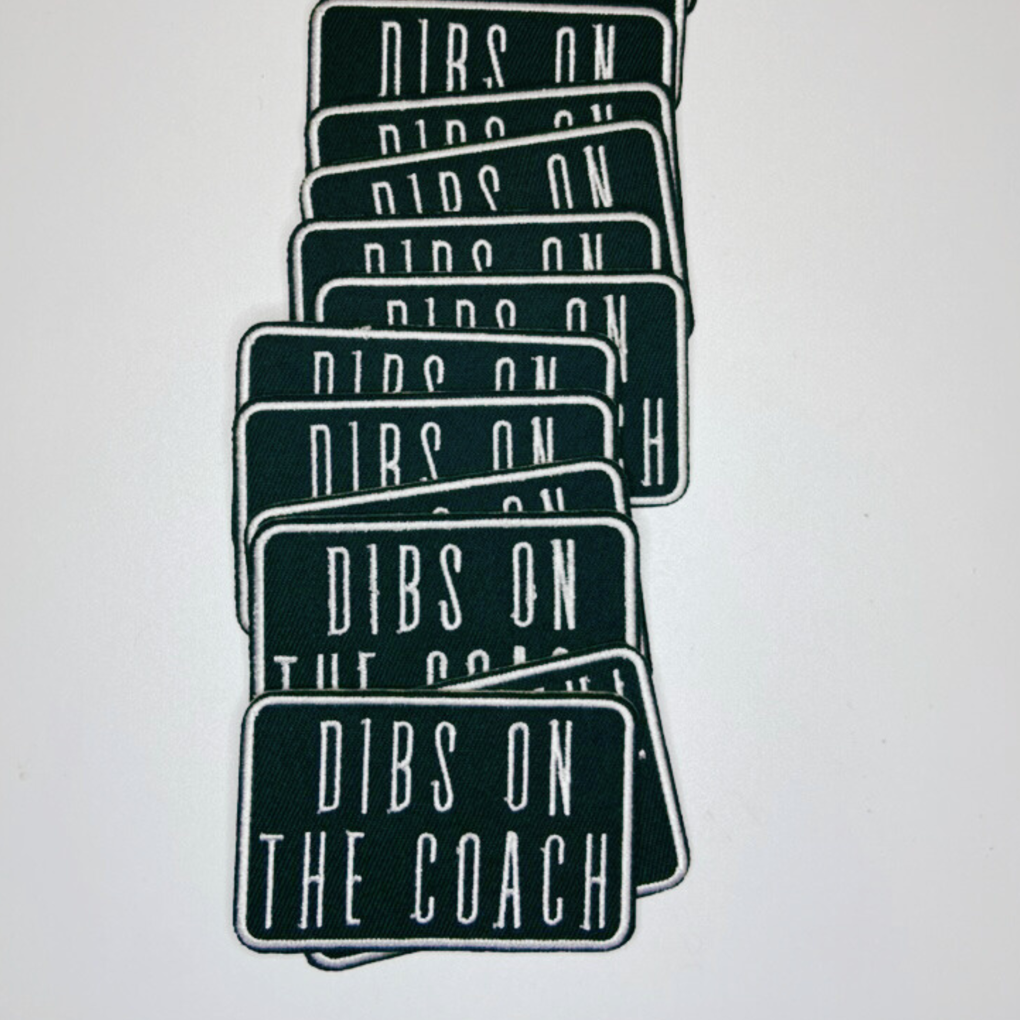 3" Dibs on the Coach in White & Black - Embroidered Hat Patch