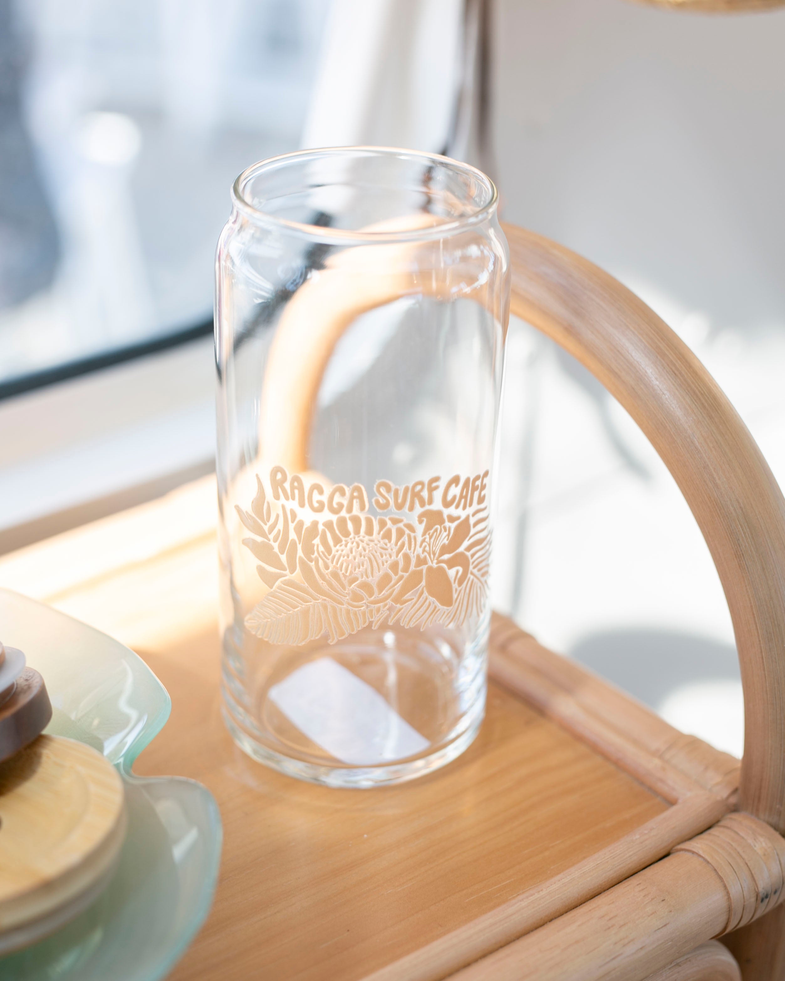 Ragga Surf Cafe X Lido Arts - Floral Beer Can Glass