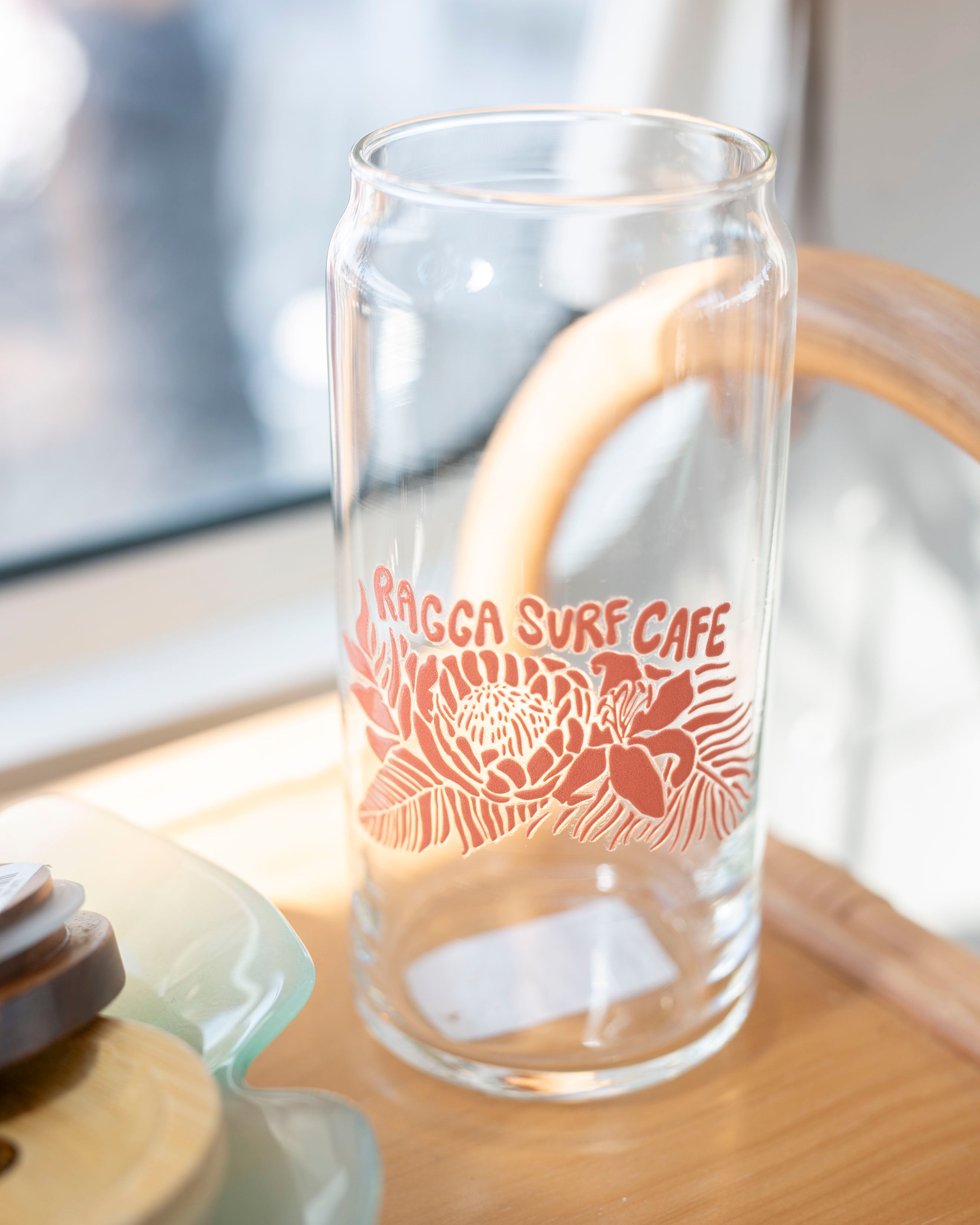 Ragga Surf Cafe X Lido Arts - Floral Beer Can Glass