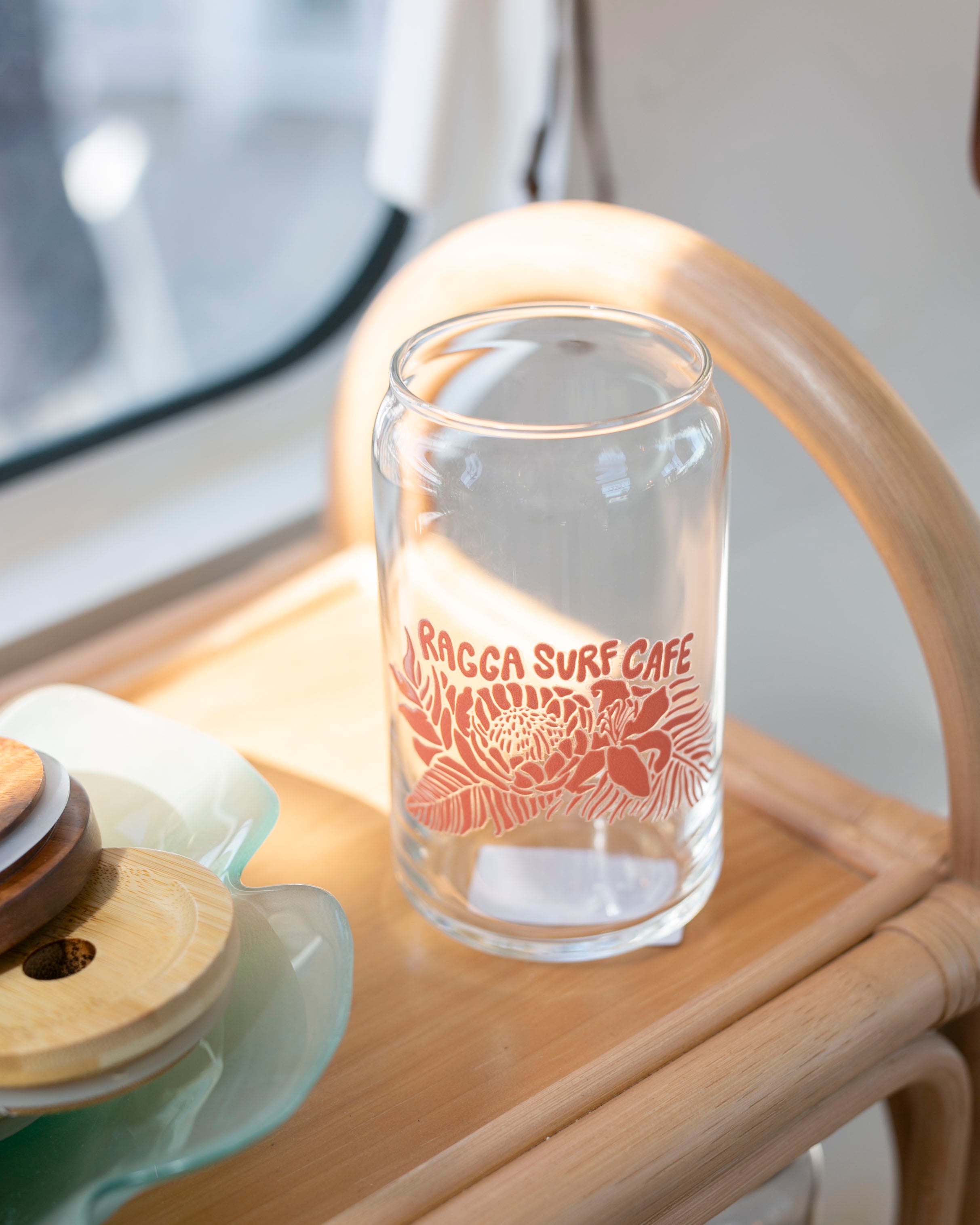 Ragga Surf Cafe X Lido Arts - Floral Beer Can Glass
