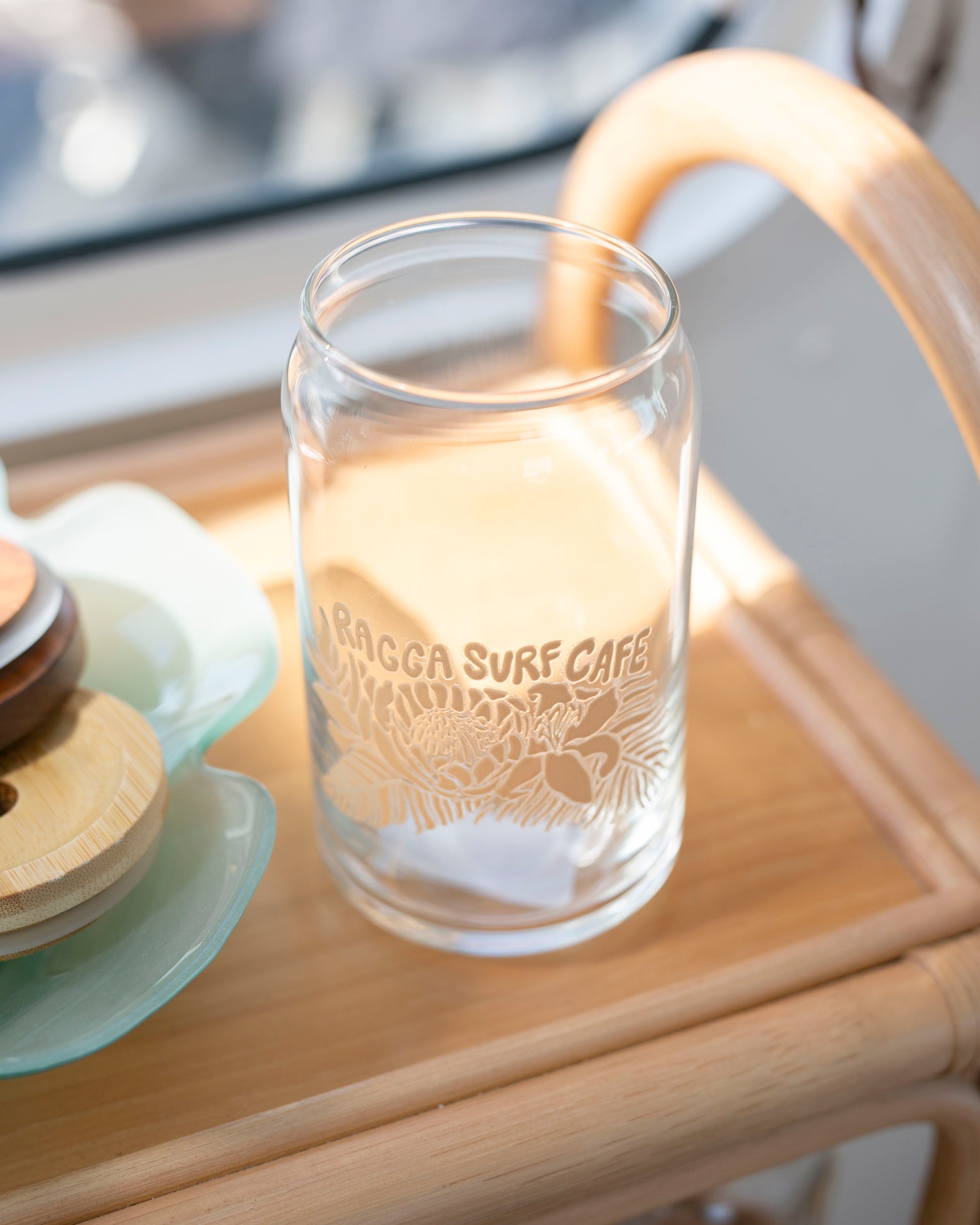 Ragga Surf Cafe X Lido Arts - Floral Beer Can Glass