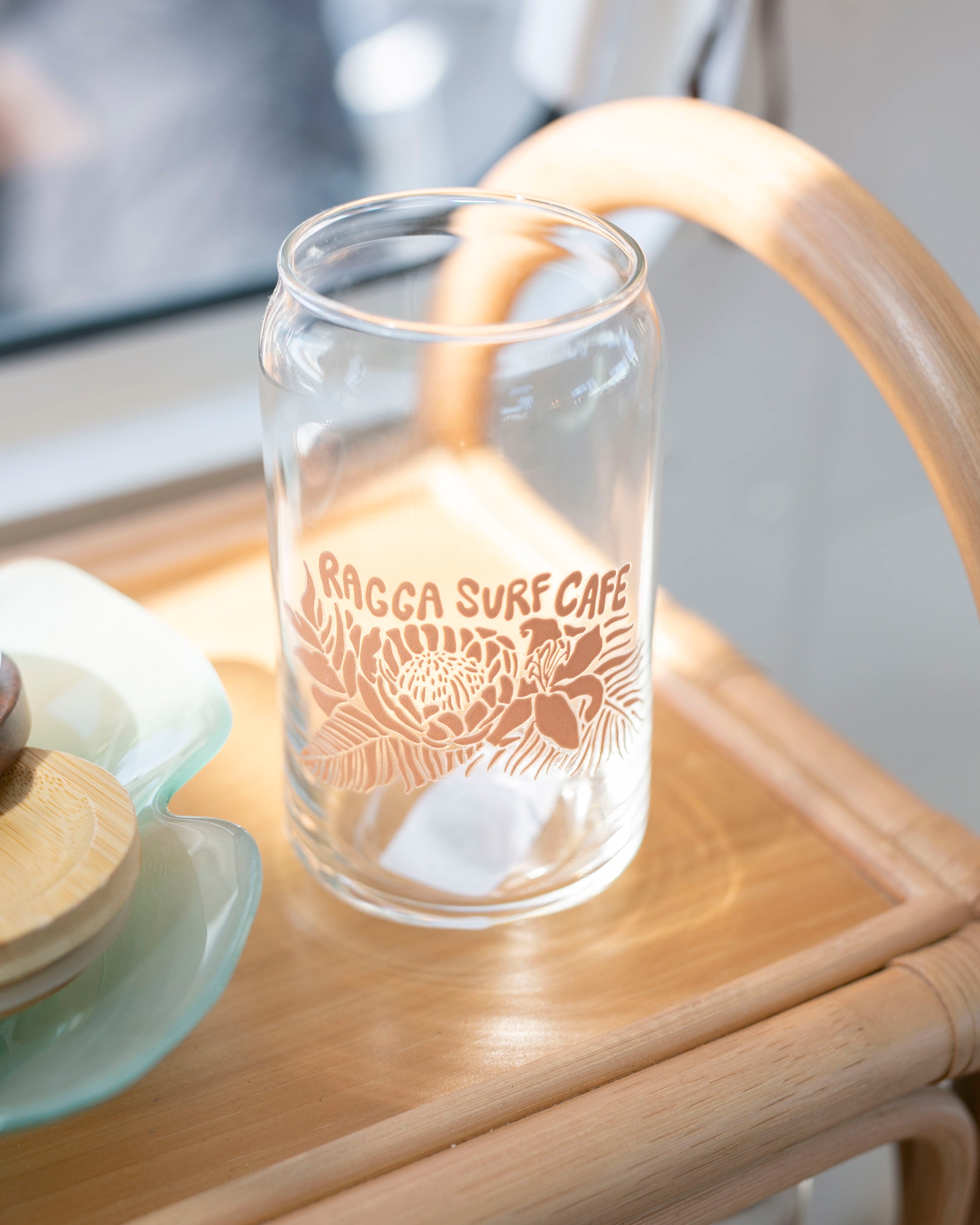 Ragga Surf Cafe X Lido Arts - Floral Beer Can Glass